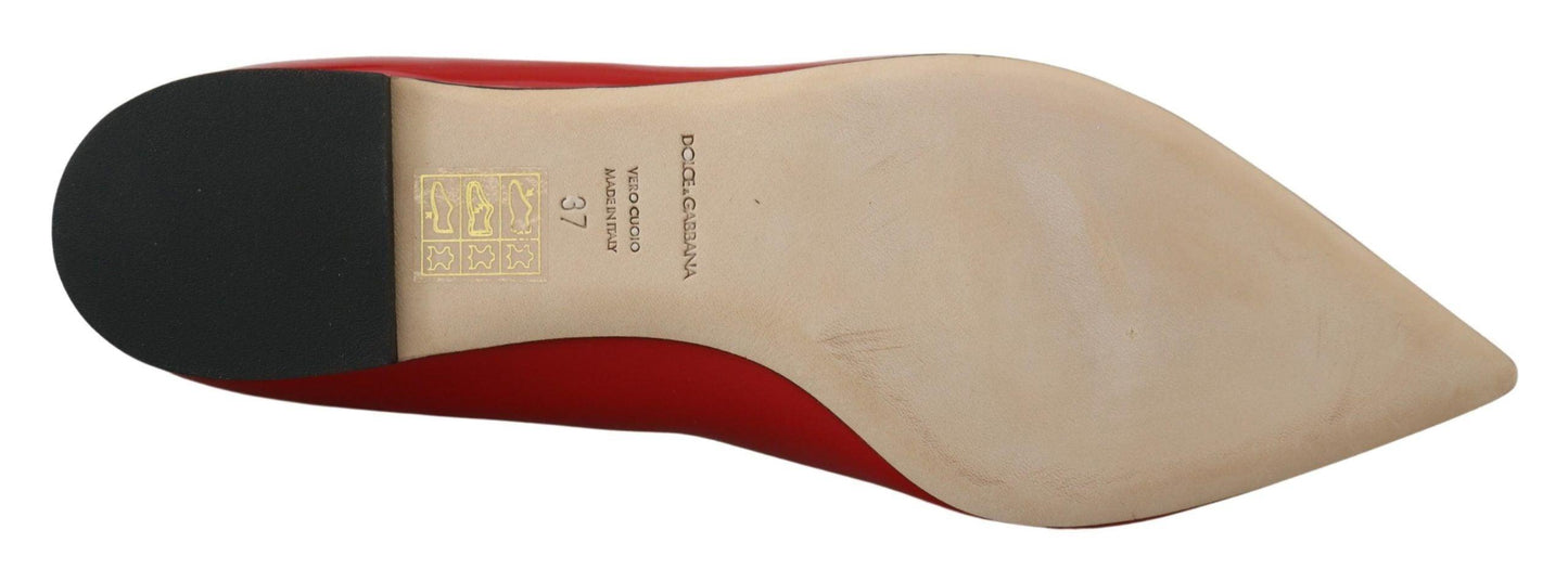 Dolce & Gabbana Red Suede Crystal Loafers - Exquisite Elegance - Arichezz.store