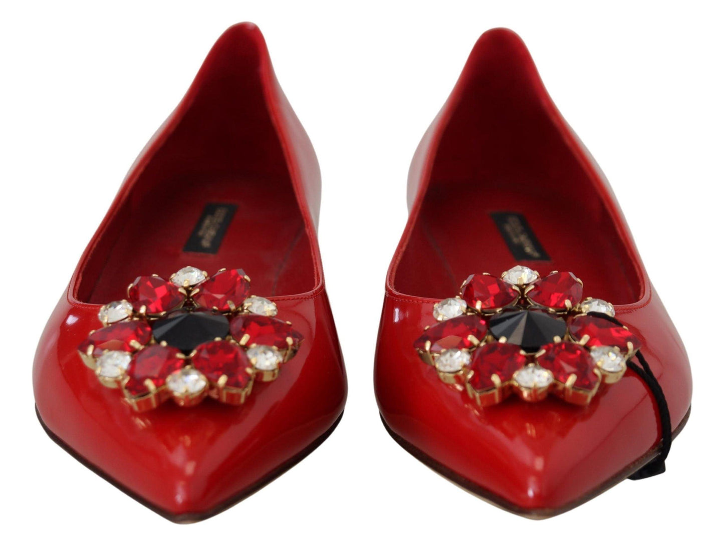 Dolce & Gabbana Red Suede Crystal Loafers - Exquisite Elegance - Arichezz.store