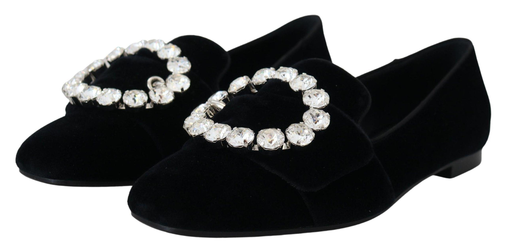 Dolce & Gabbana Chic Velvet Crystal-Embellished Loafers - Arichezz.store