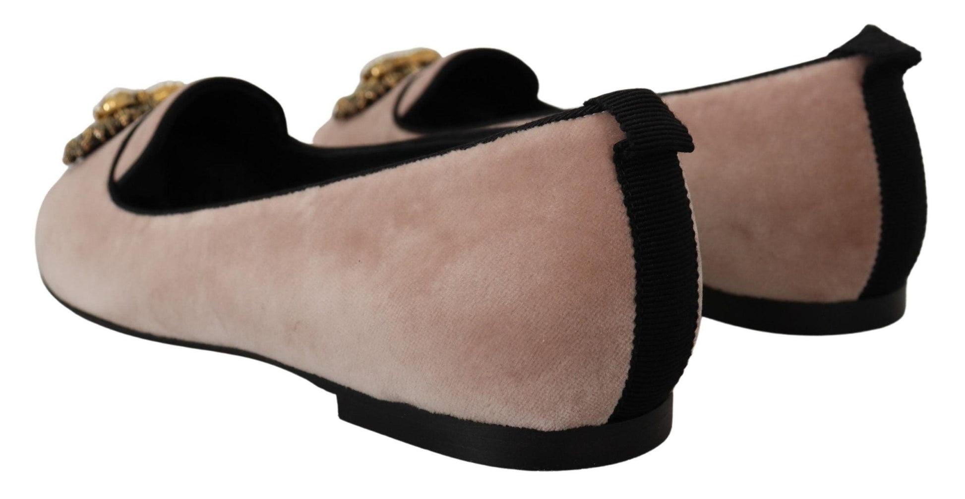 Dolce & Gabbana Elegant Pink Velvet Devotion Loafers - Arichezz.store