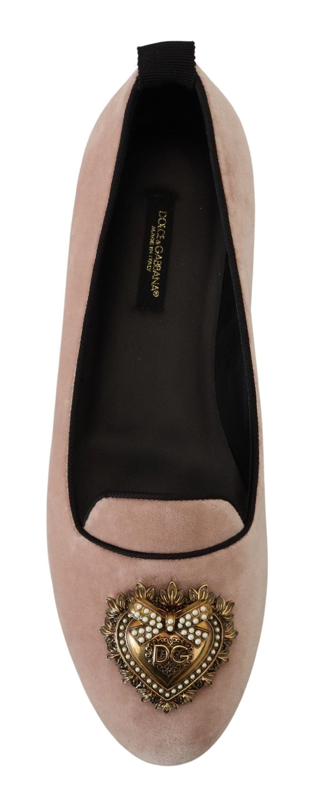 Dolce & Gabbana Elegant Pink Velvet Devotion Loafers - Arichezz.store