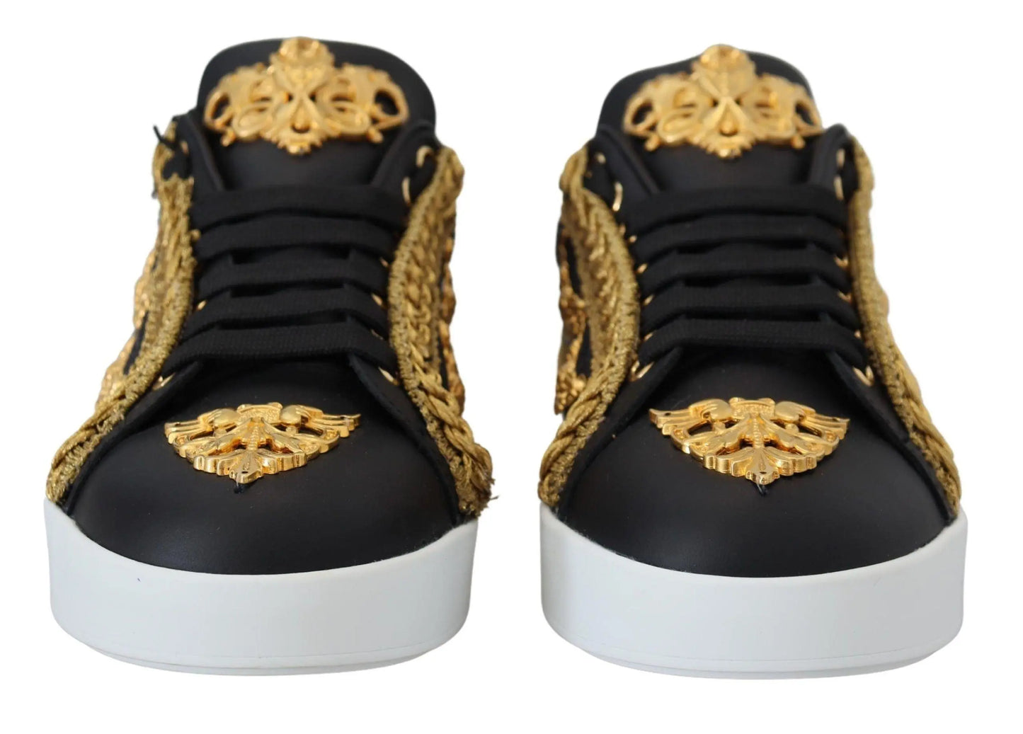 Dolce & Gabbana Elegant Portofino Leather Sneakers in Black - Arichezz.store