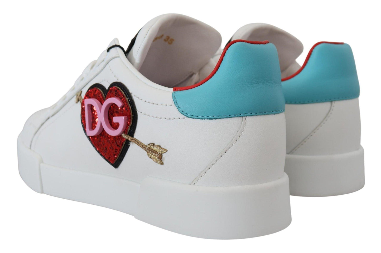 Dolce & Gabbana Elegant White Portofino Leather Sneakers - Arichezz.store