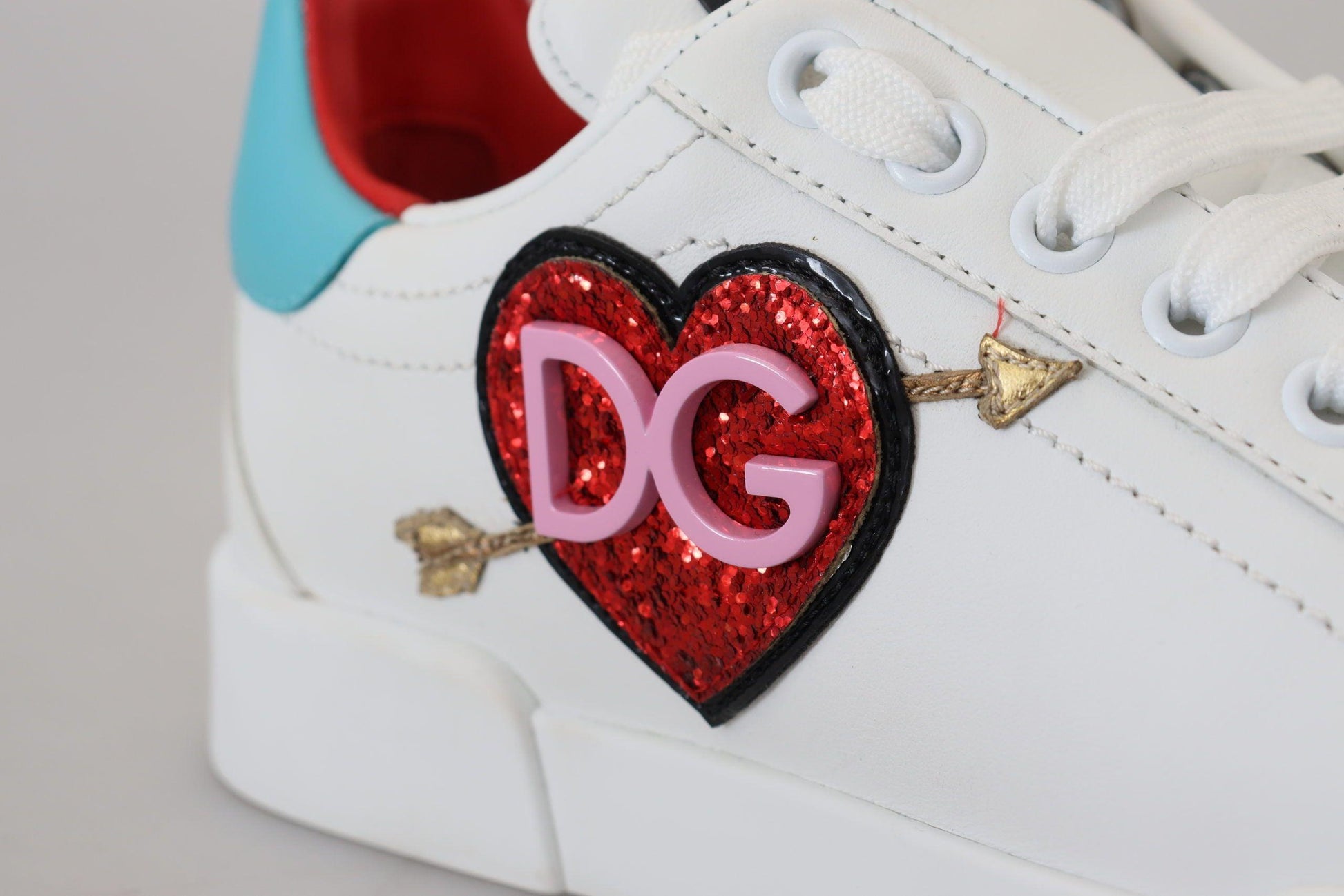 Dolce & Gabbana Elegant White Portofino Leather Sneakers - Arichezz.store