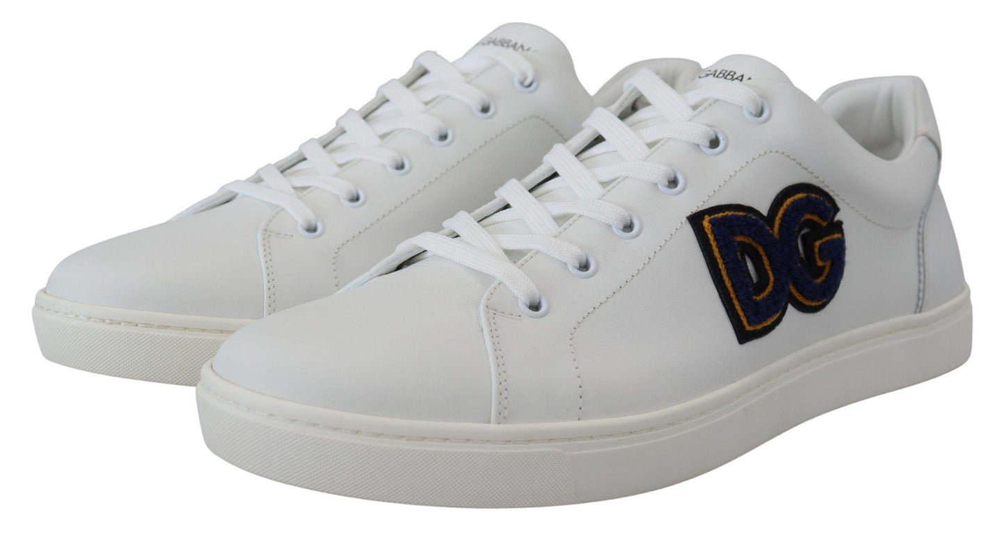 Dolce & Gabbana Elegant White Leather Men's Sneakers - Arichezz.store