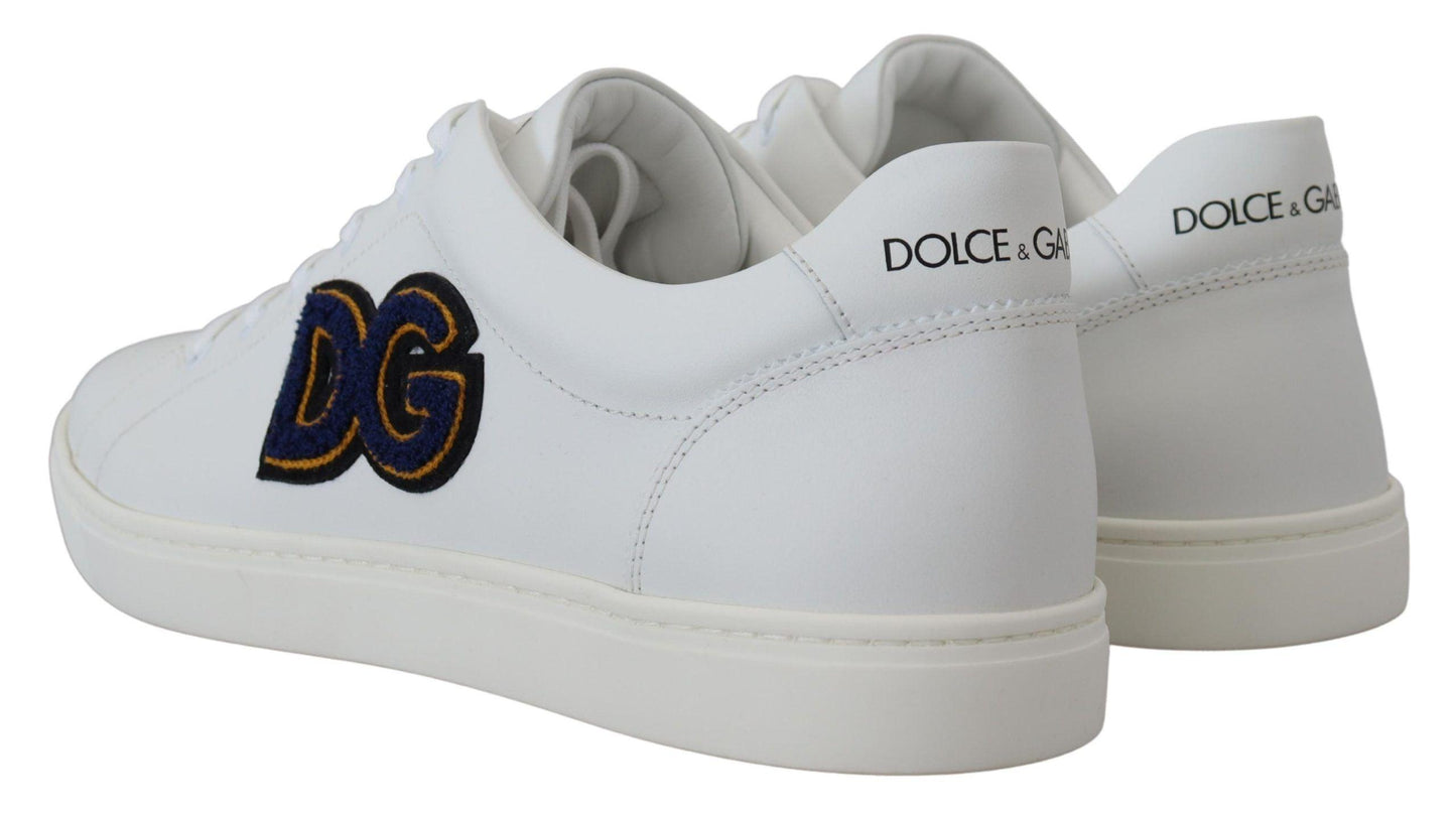 Dolce & Gabbana Elegant White Leather Men's Sneakers - Arichezz.store