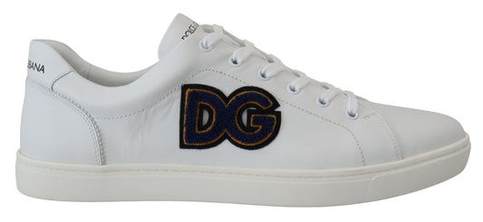 Dolce & Gabbana Elegant White Leather Men's Sneakers - Arichezz.store