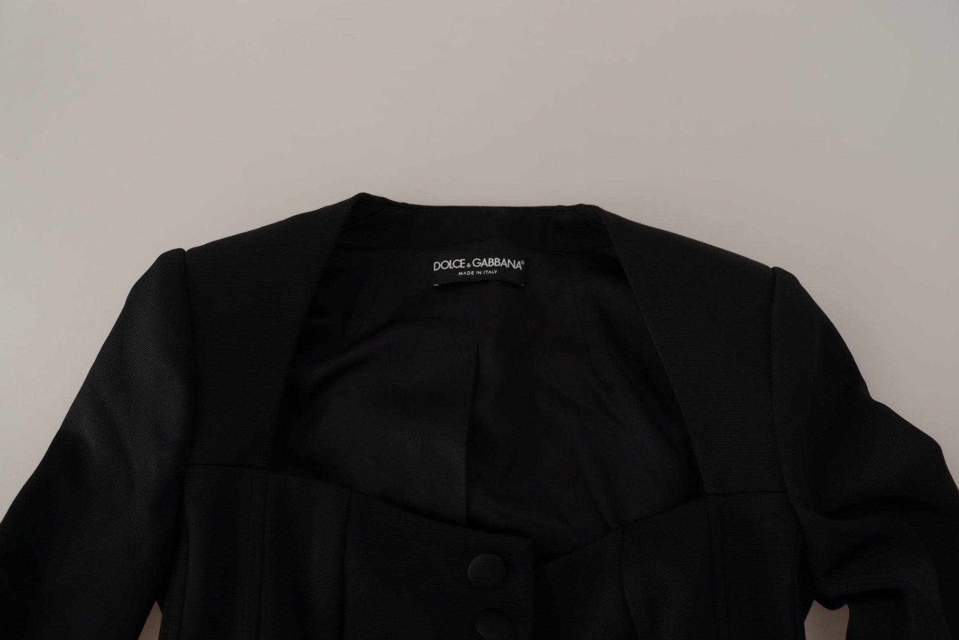 Dolce & Gabbana Black Snap Jacket with Silk Lining - Arichezz.store