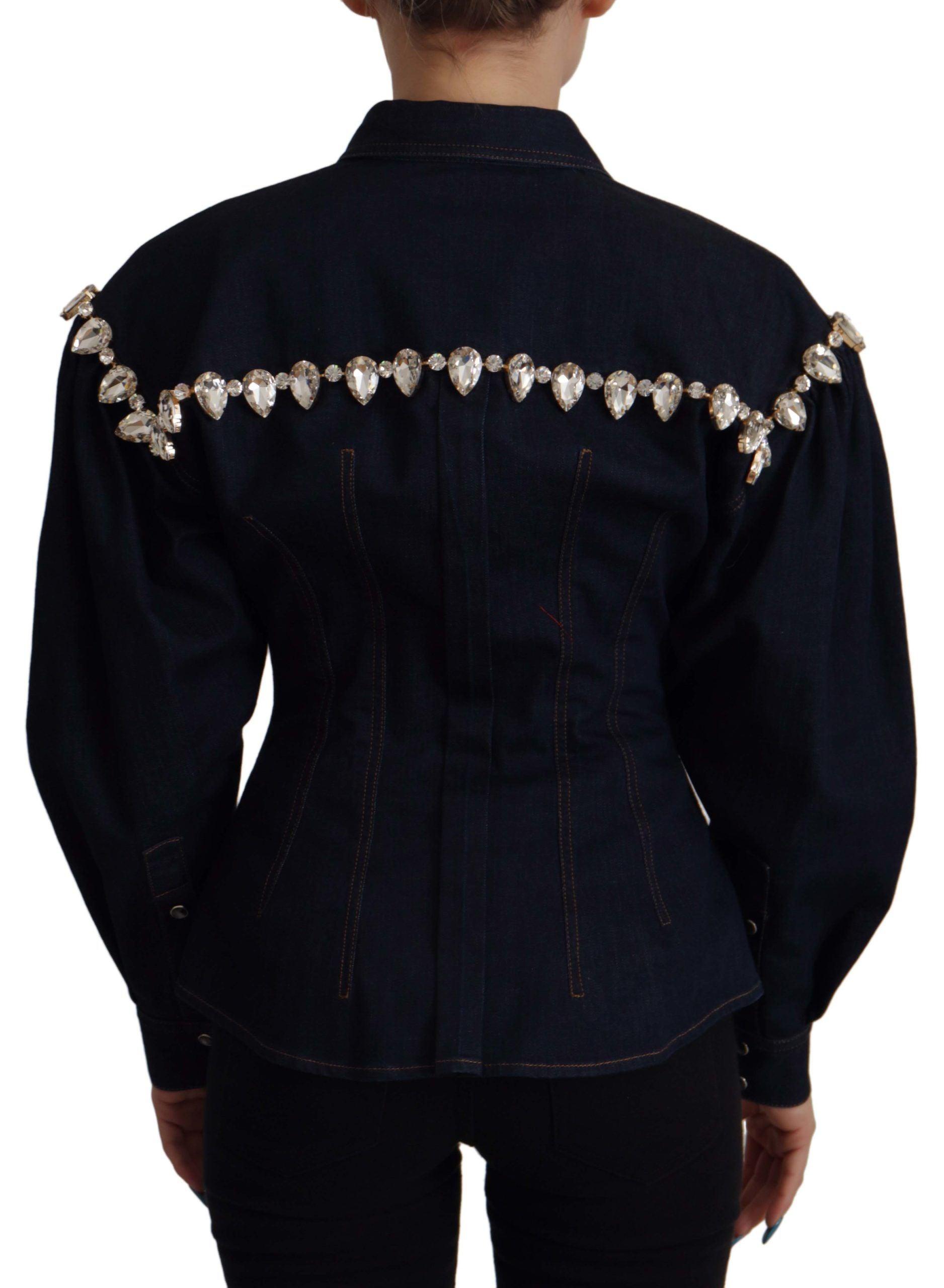 Dolce & Gabbana Crystal-Embellished Denim Jacket - Arichezz.store