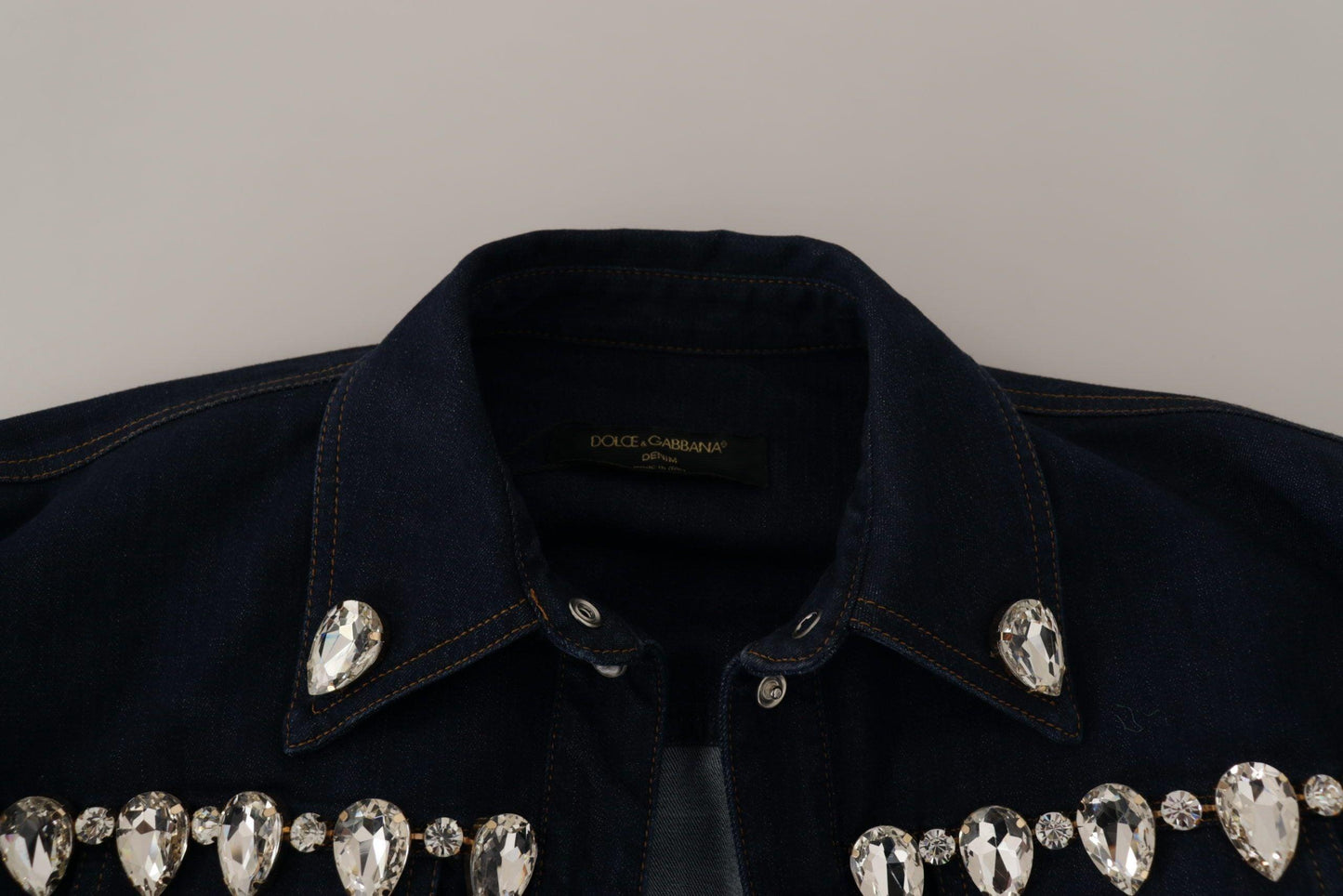 Dolce & Gabbana Crystal-Embellished Denim Jacket - Arichezz.store