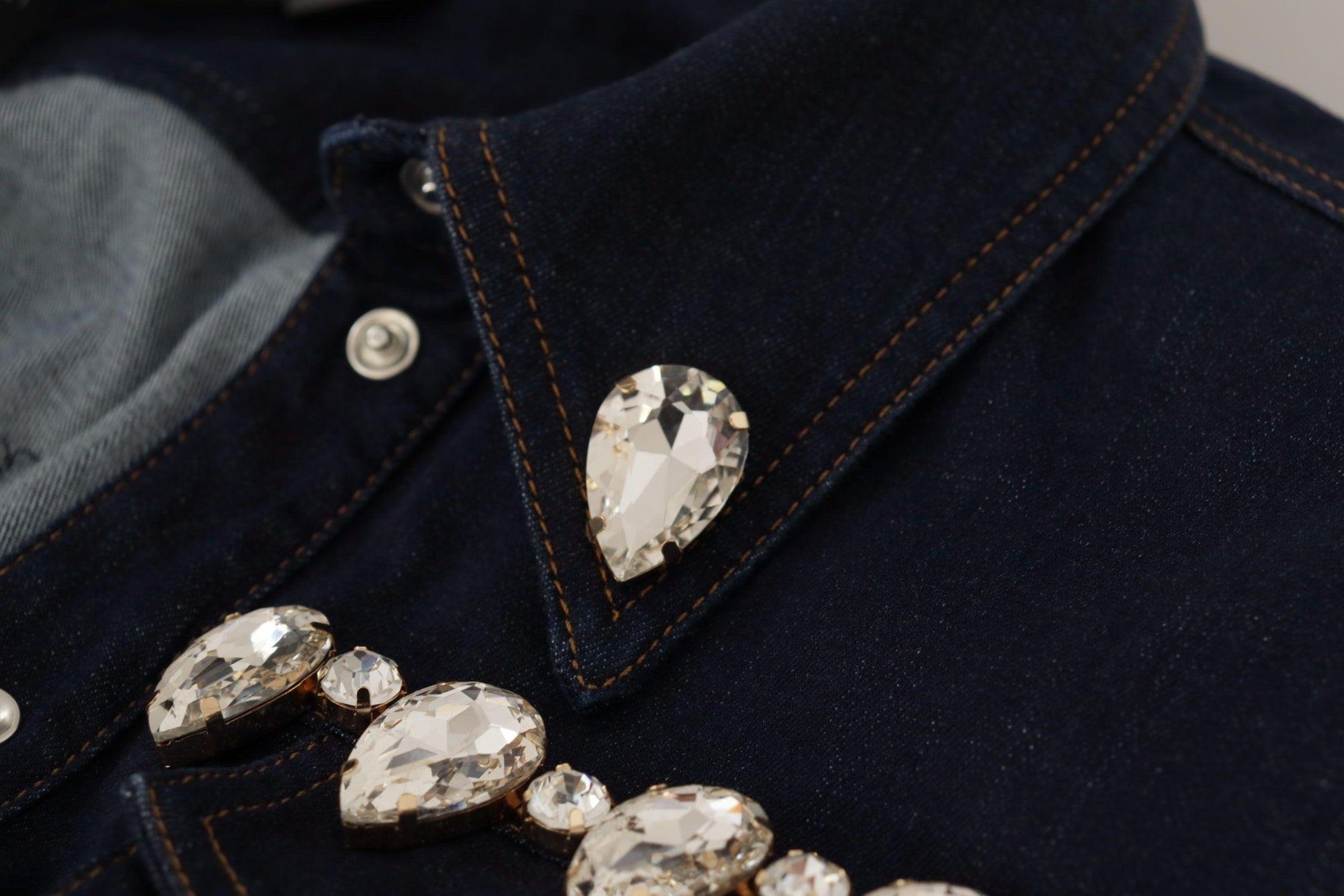 Dolce & Gabbana Crystal-Embellished Denim Jacket - Arichezz.store