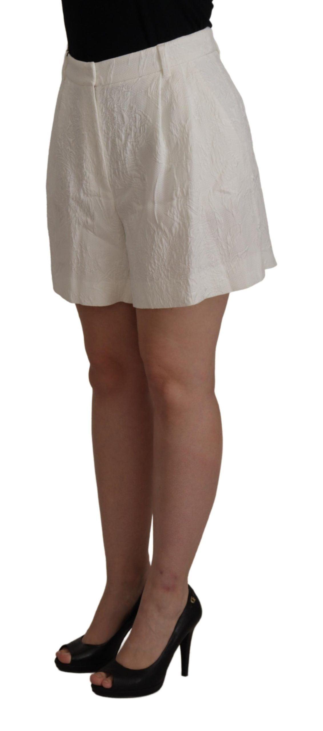 Dolce & Gabbana Elegant High Waist White Culotte Shorts - Arichezz.store