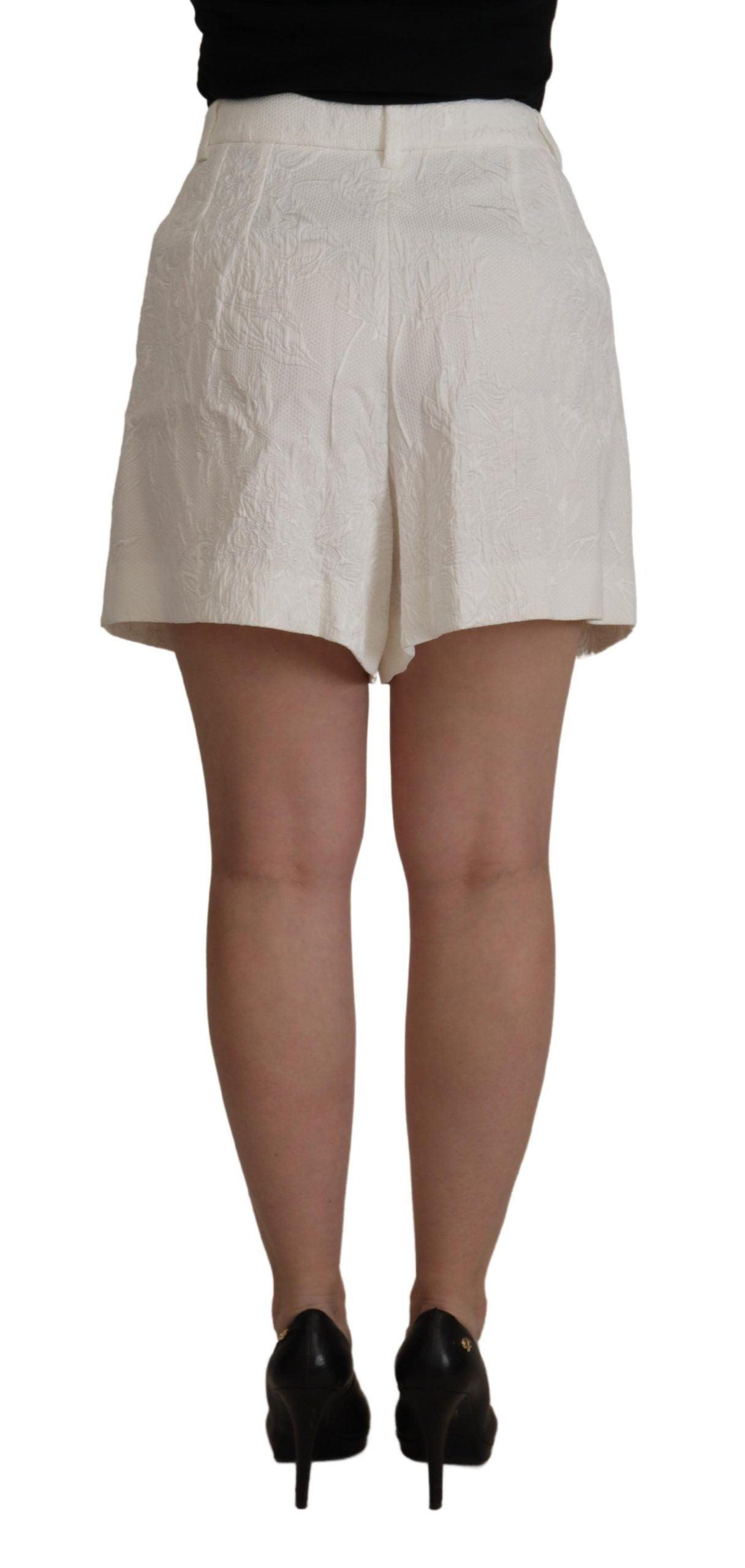 Dolce & Gabbana Elegant High Waist White Culotte Shorts - Arichezz.store