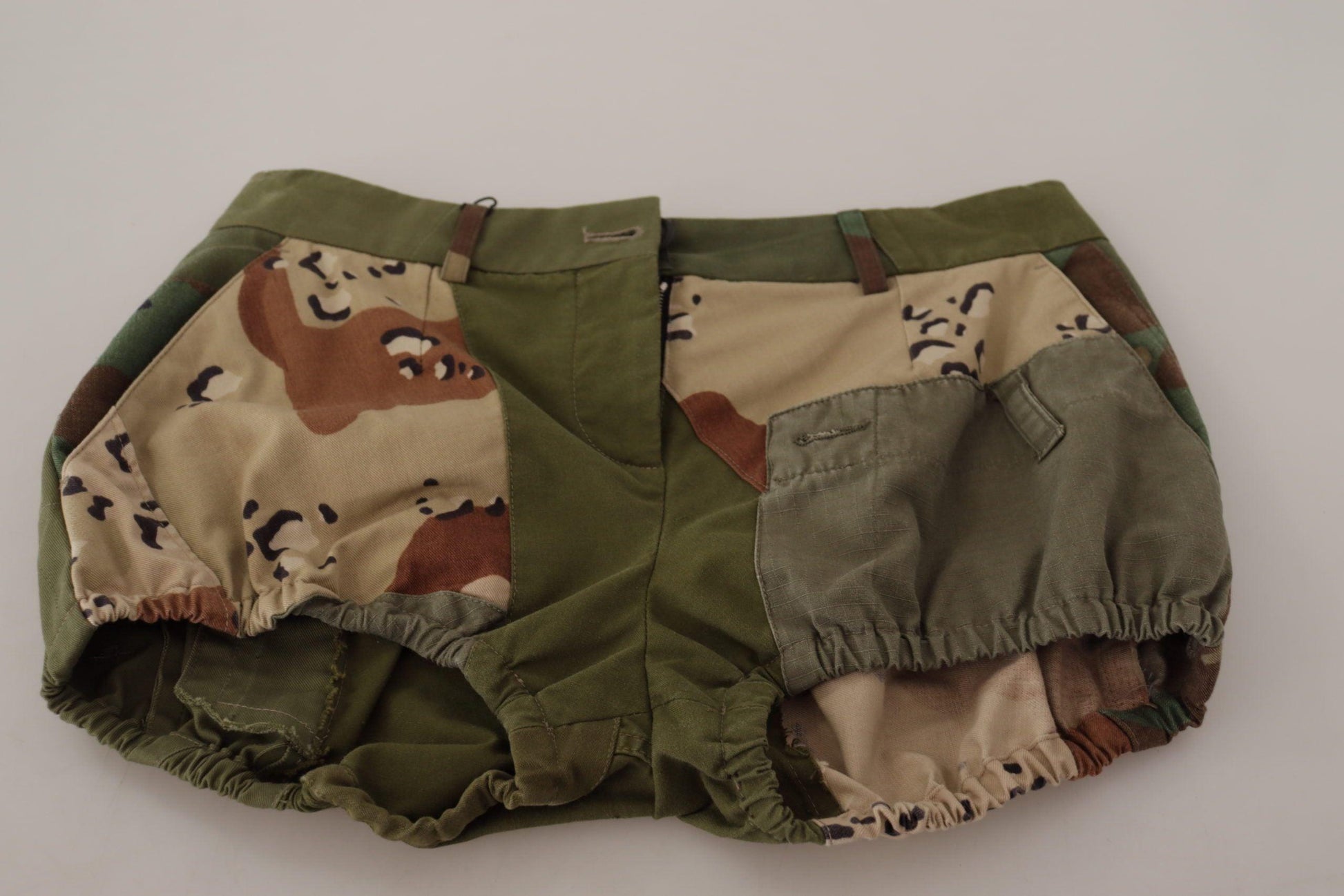 Dolce & Gabbana Army Green High-Waist Hot Pants - Arichezz.store