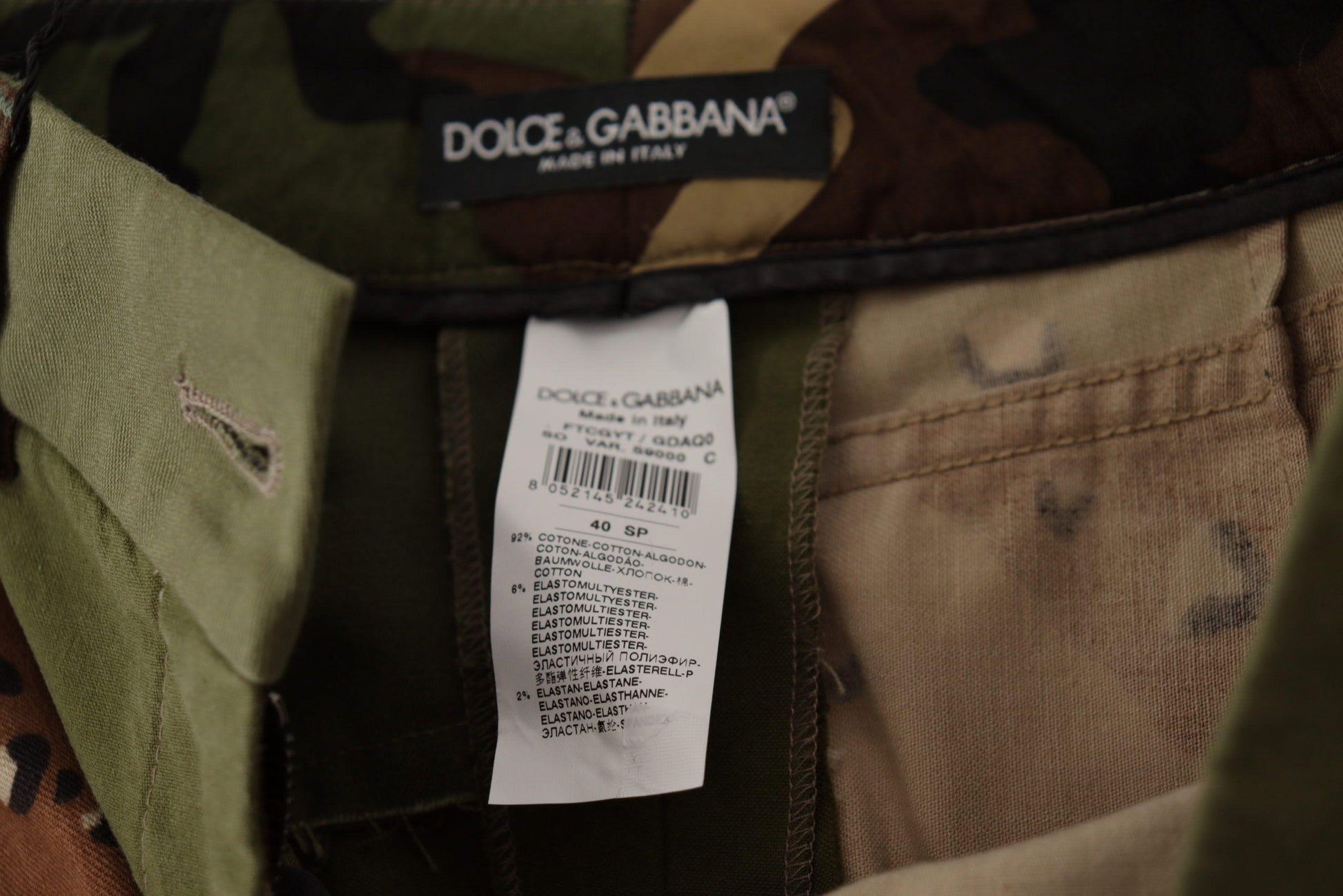 Dolce & Gabbana Army Green High-Waist Hot Pants - Arichezz.store