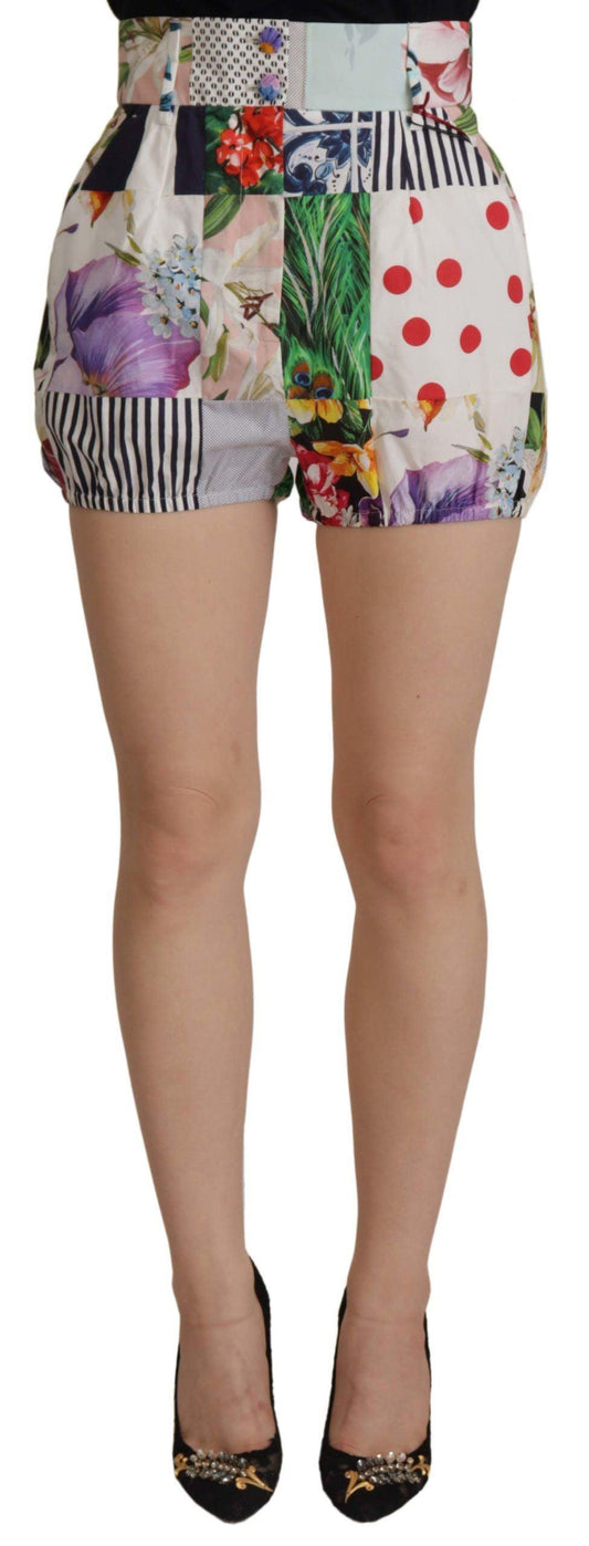 Dolce & Gabbana Patchwork High Waist Designer Shorts - Arichezz.store