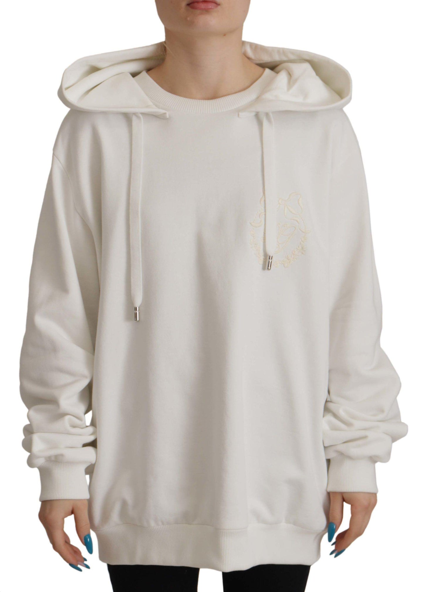 Dolce & Gabbana Chic White Hooded Pullover Sweater - Arichezz.store