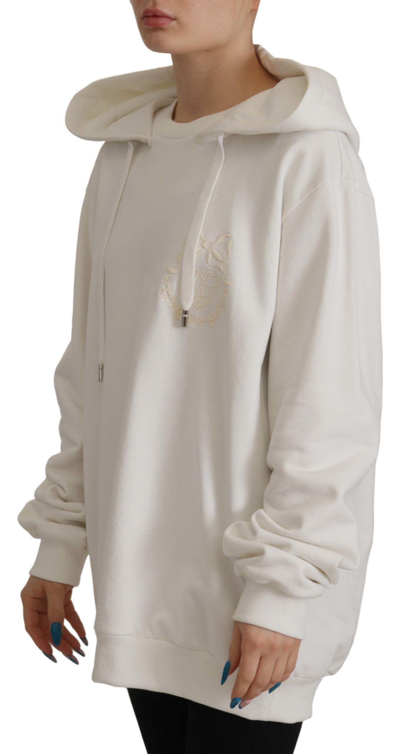 Dolce & Gabbana Chic White Hooded Pullover Sweater - Arichezz.store