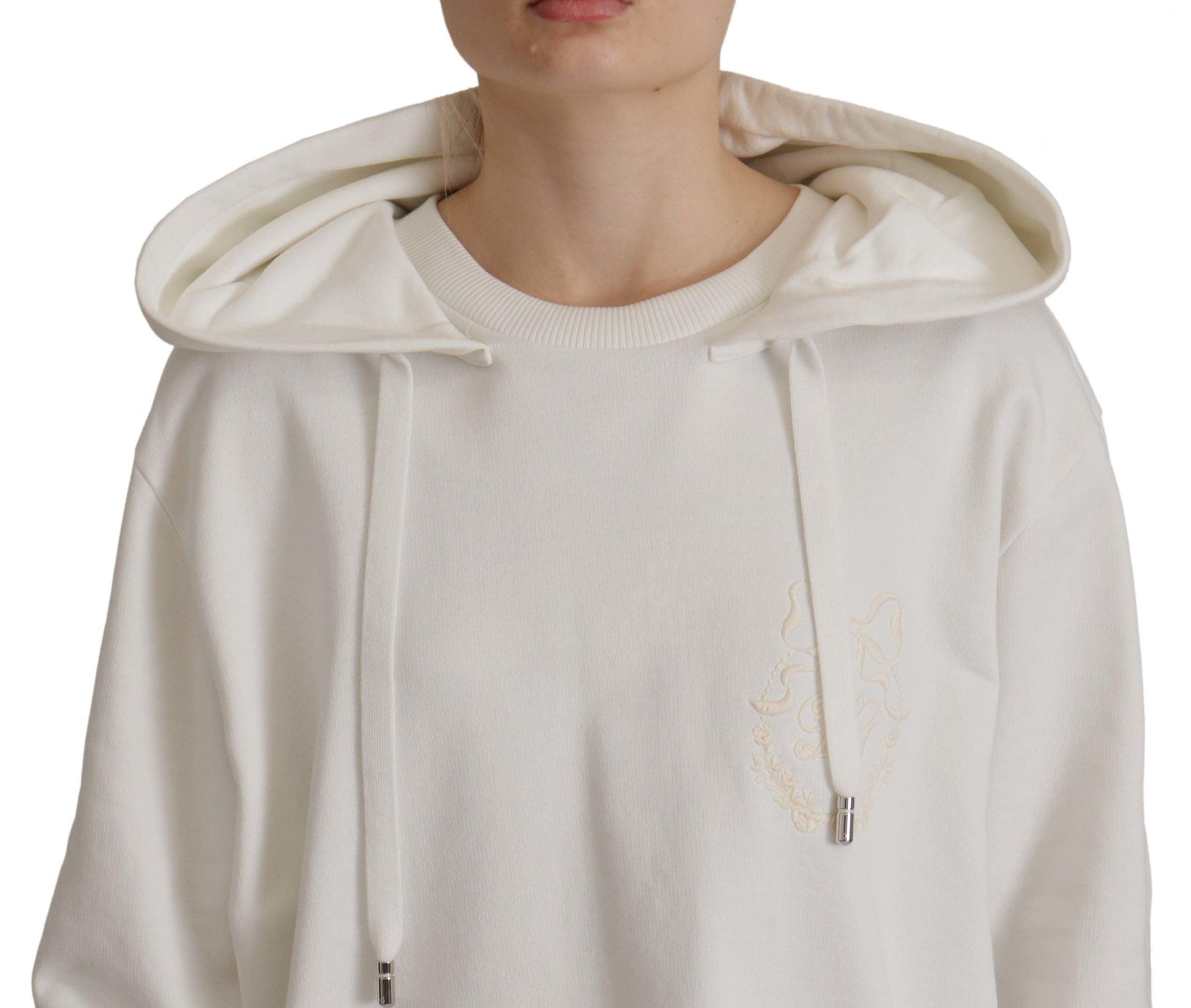 Dolce & Gabbana Chic White Hooded Pullover Sweater - Arichezz.store