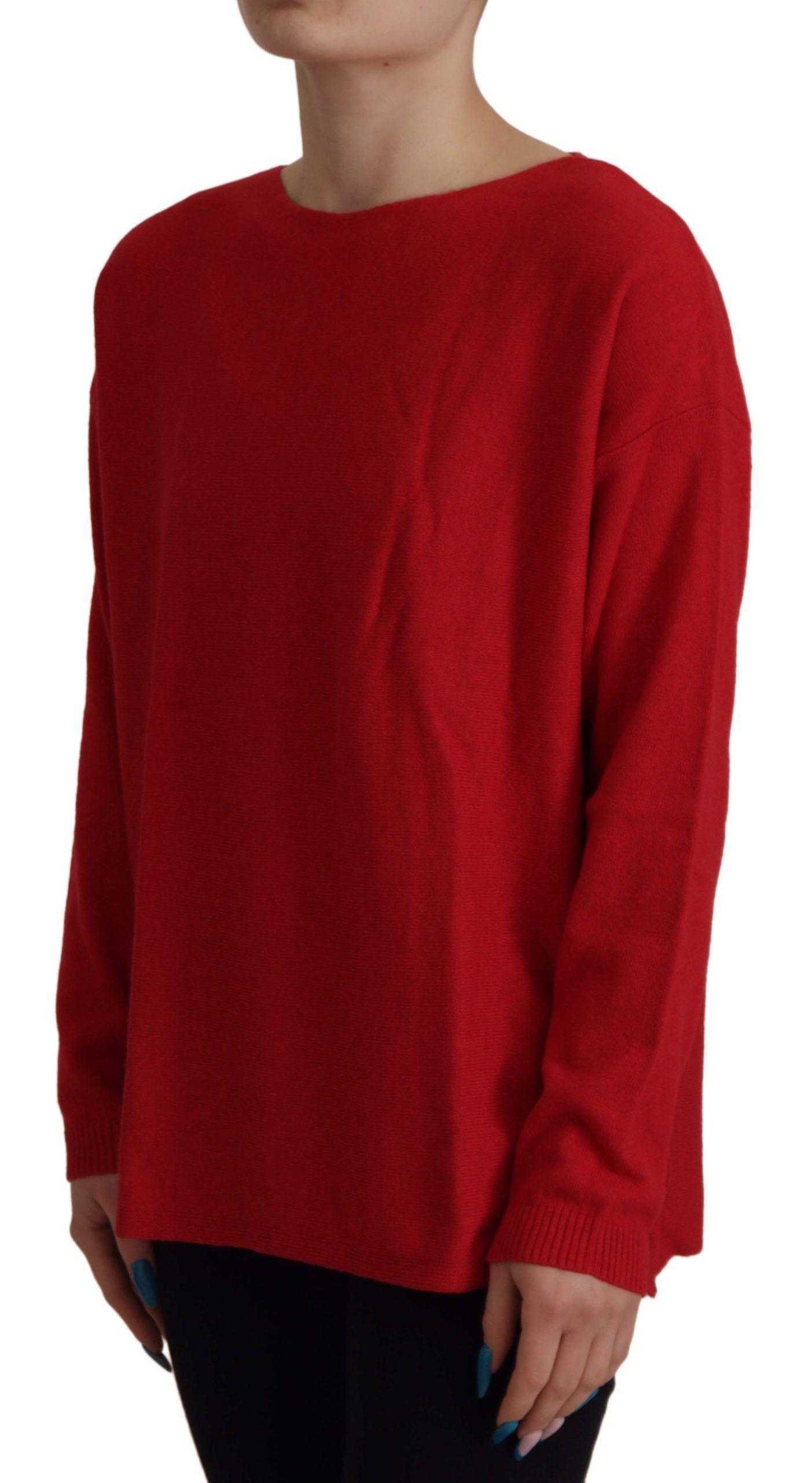 Dolce & Gabbana Elegant Red Wool Blend Knit Sweater - Arichezz.store