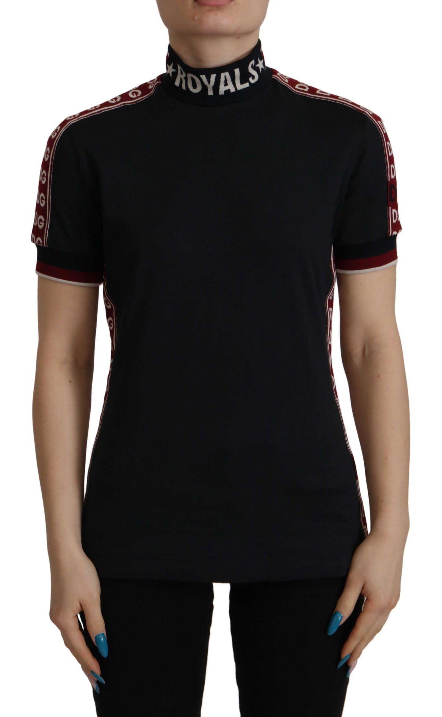 Dolce & Gabbana Elegant Black Turtle Neck Cotton Tee - Arichezz.store