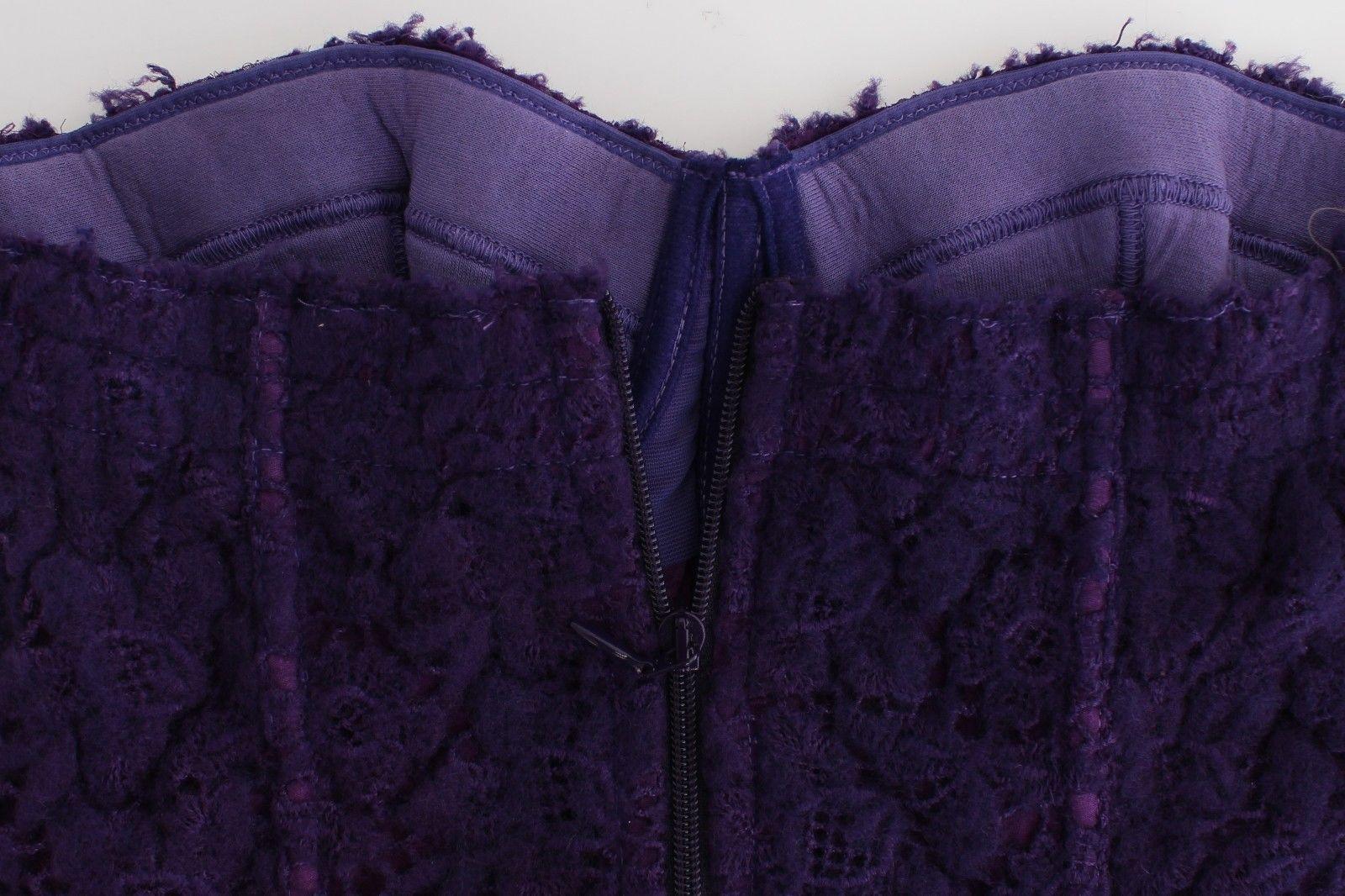 Ermanno Scervino Purple Lace Silk Blend Bustier Corset - Arichezz.store