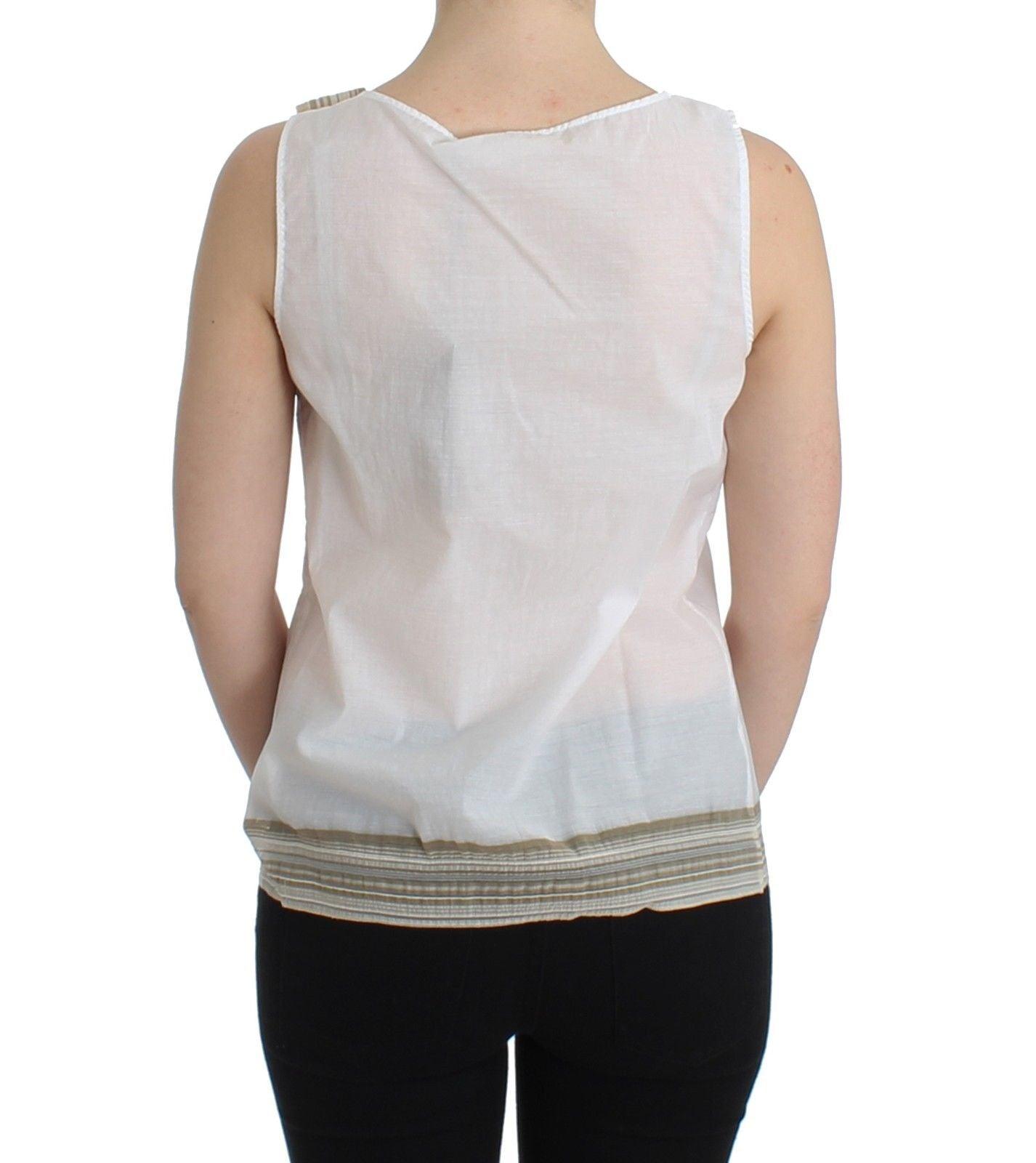 Ermanno Scervino Elegant White Bow-Detailed Sleeveless Top - Arichezz.store