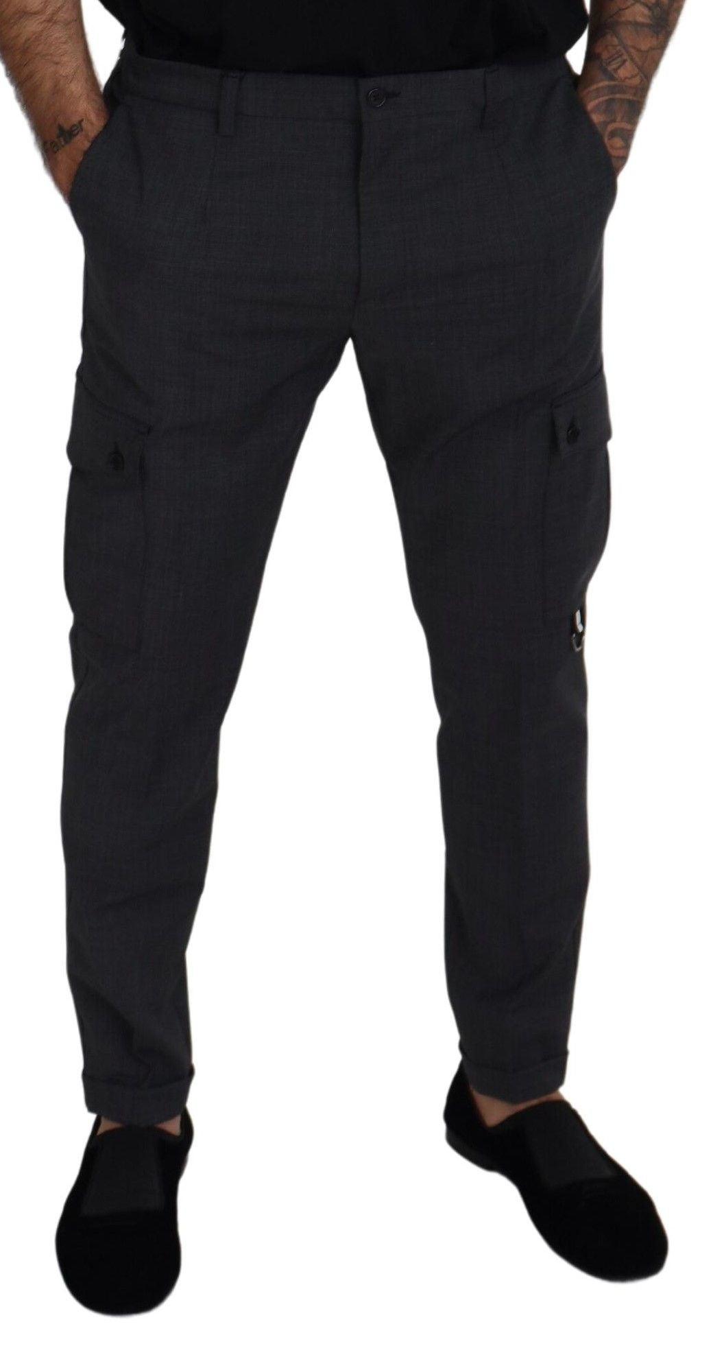 Dolce & Gabbana Elegant Checkered Slim Fit Cargo Pants - Arichezz.store