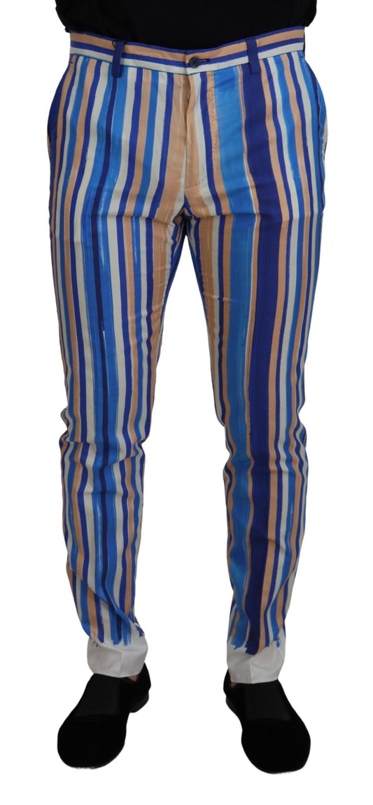 Dolce & Gabbana Sleek Striped Slim Fit Chinos - Arichezz.store