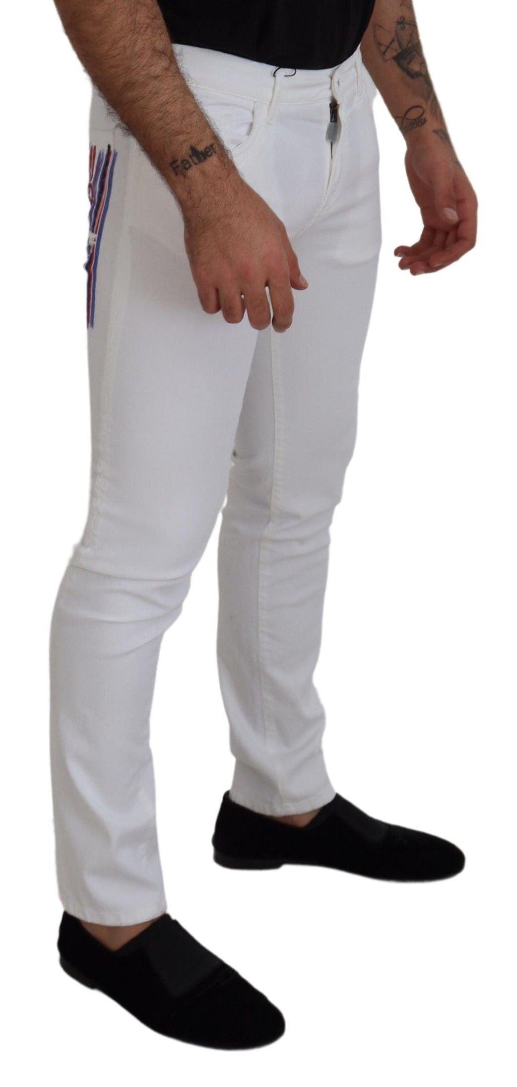 Dolce & Gabbana Elegant Slim Fit White Skinny Jeans - Arichezz.store