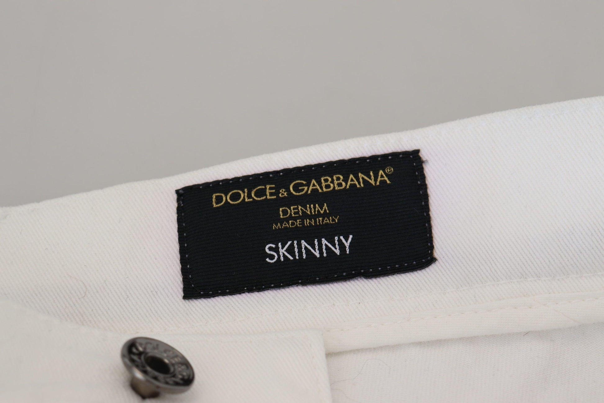 Dolce & Gabbana Elegant Slim Fit White Skinny Jeans - Arichezz.store