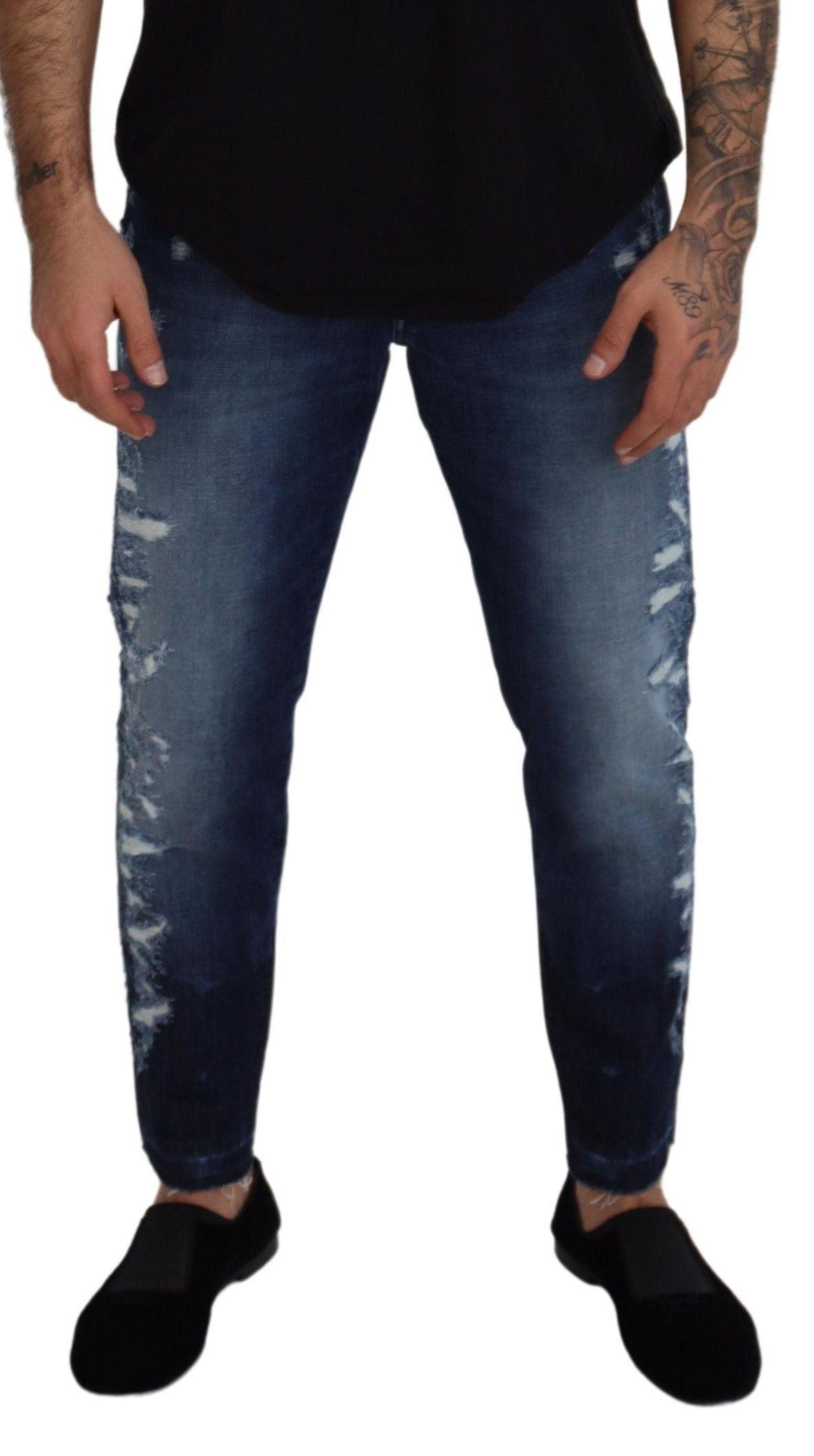 Dolce & Gabbana Elegant Blue Wash Regular Fit Jeans - Arichezz.store