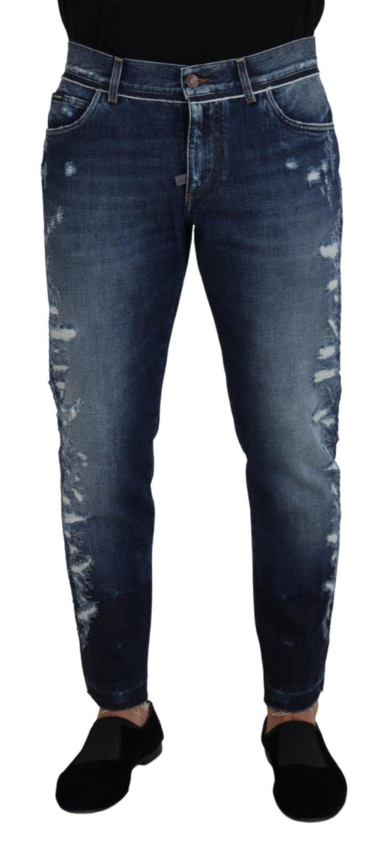 Dolce & Gabbana Elegant Blue Wash Regular Fit Jeans - Arichezz.store