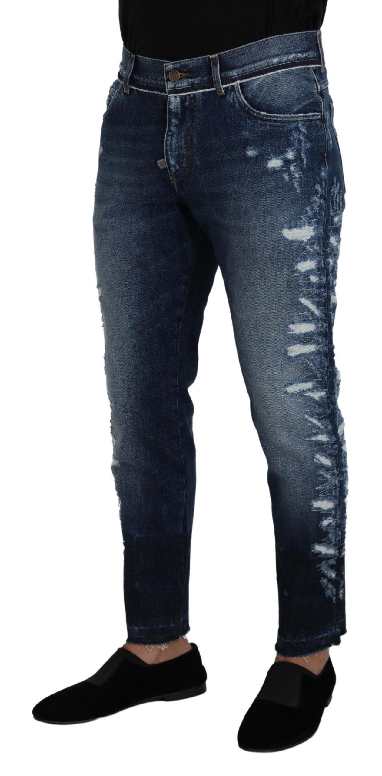 Dolce & Gabbana Elegant Blue Wash Regular Fit Jeans - Arichezz.store