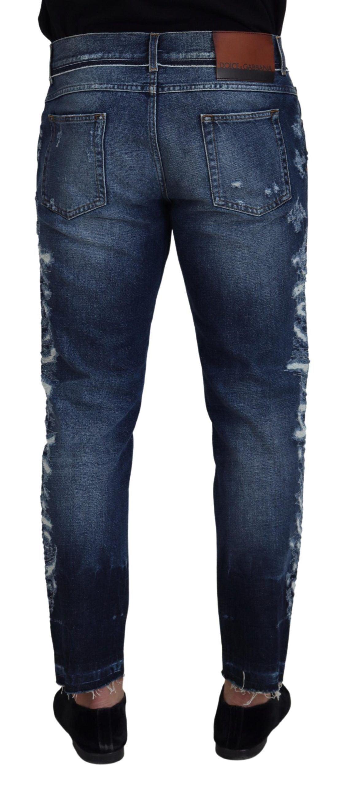 Dolce & Gabbana Elegant Blue Wash Regular Fit Jeans - Arichezz.store