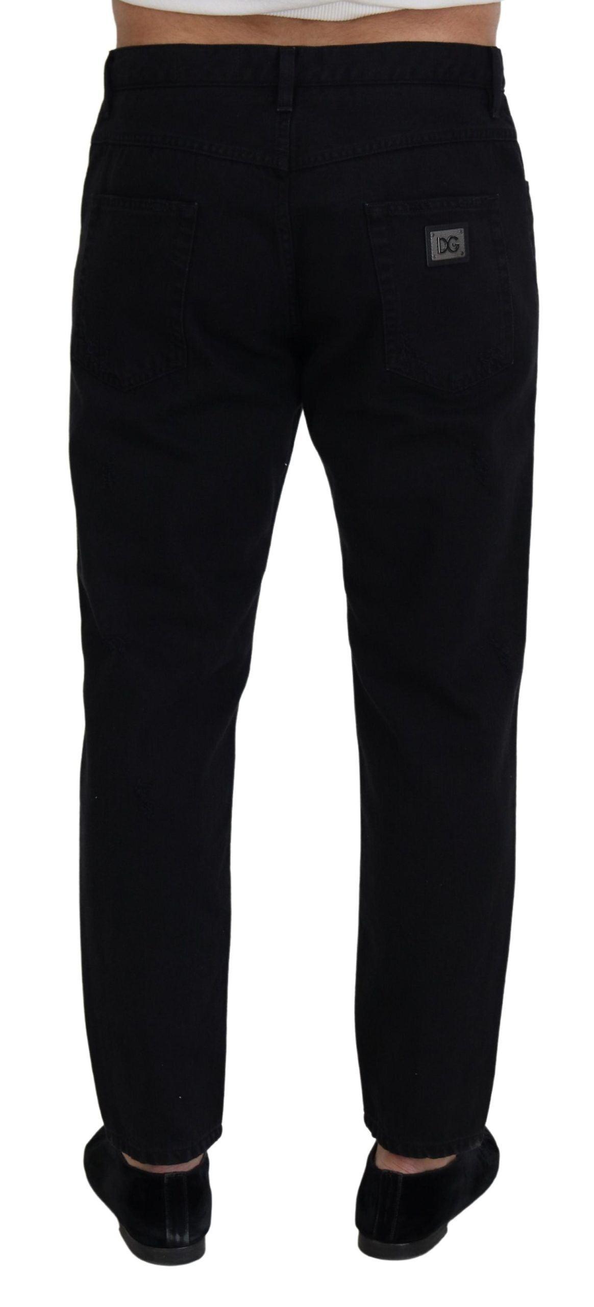 Dolce & Gabbana Elegant Black Loose Fit Italian Jeans - Arichezz.store