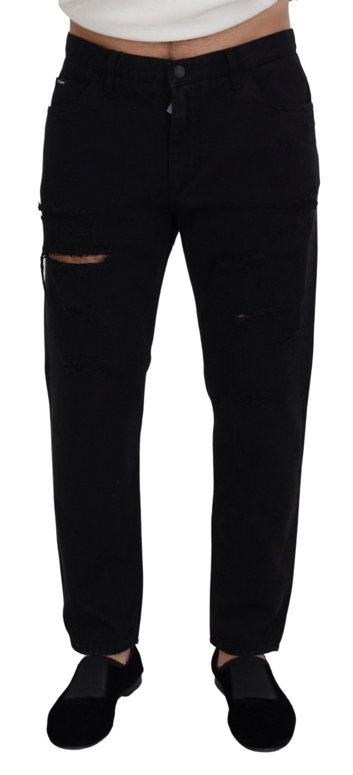 Dolce & Gabbana Elegant Black Loose Fit Italian Jeans - Arichezz.store