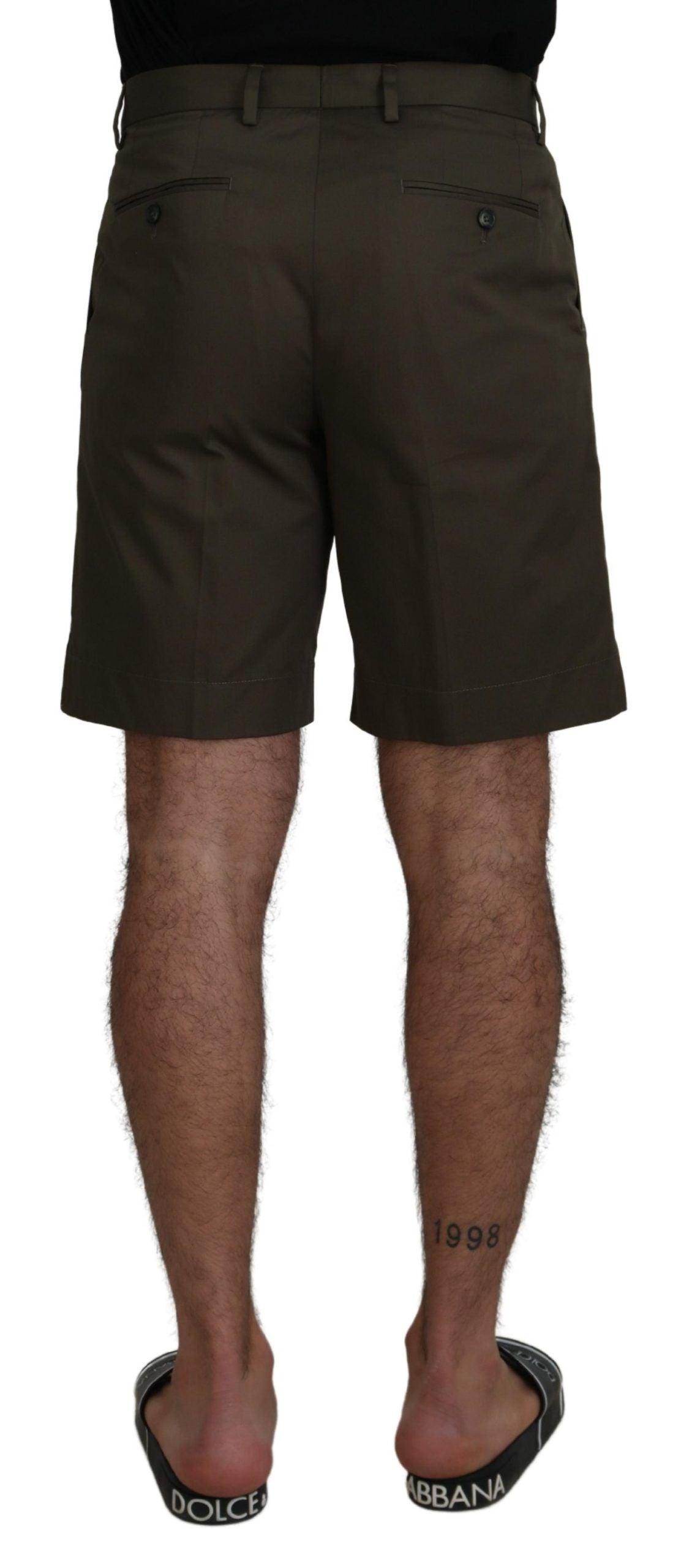 Dolce & Gabbana Elegant Green Cotton Chino Shorts - Arichezz.store