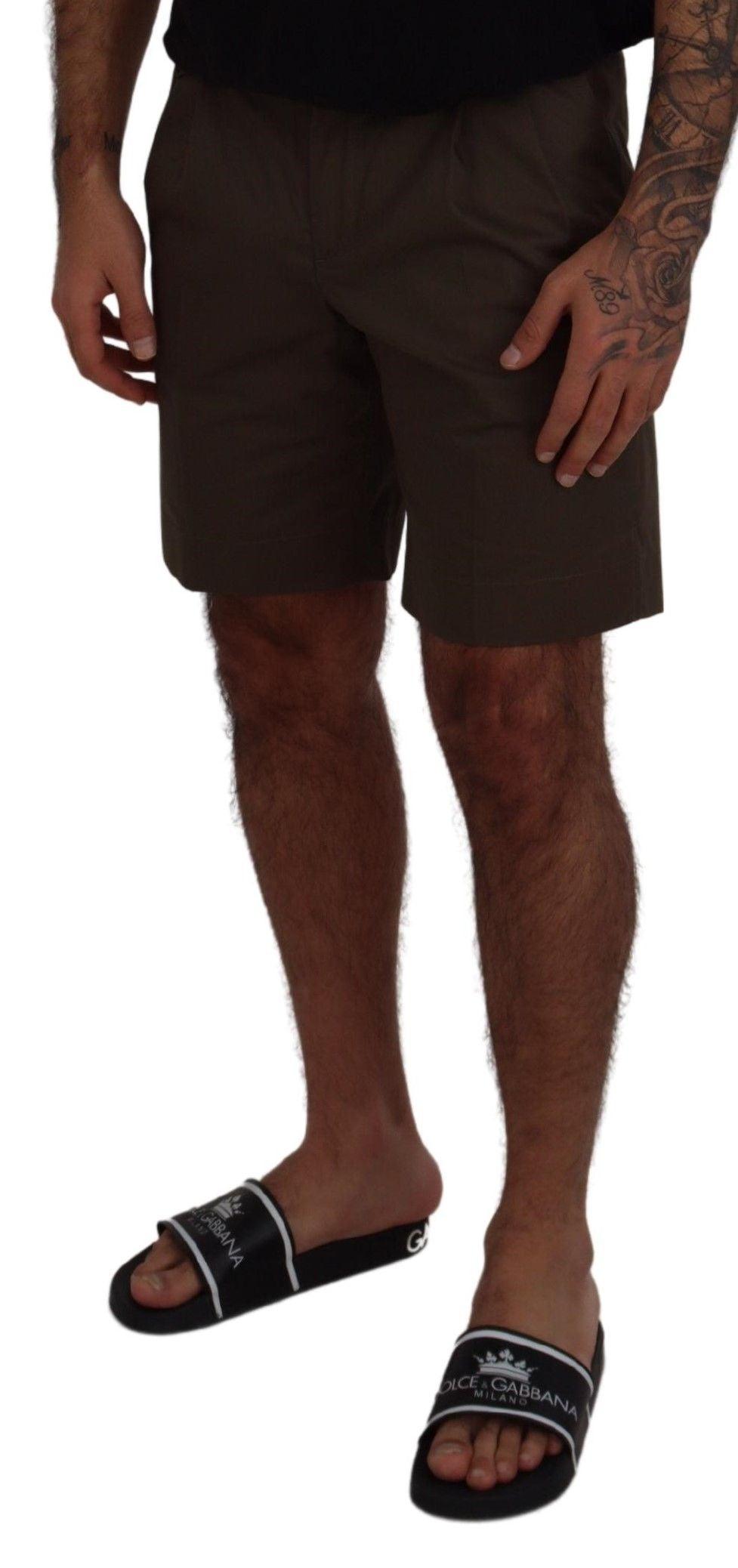 Dolce & Gabbana Elegant Green Cotton Chino Shorts - Arichezz.store