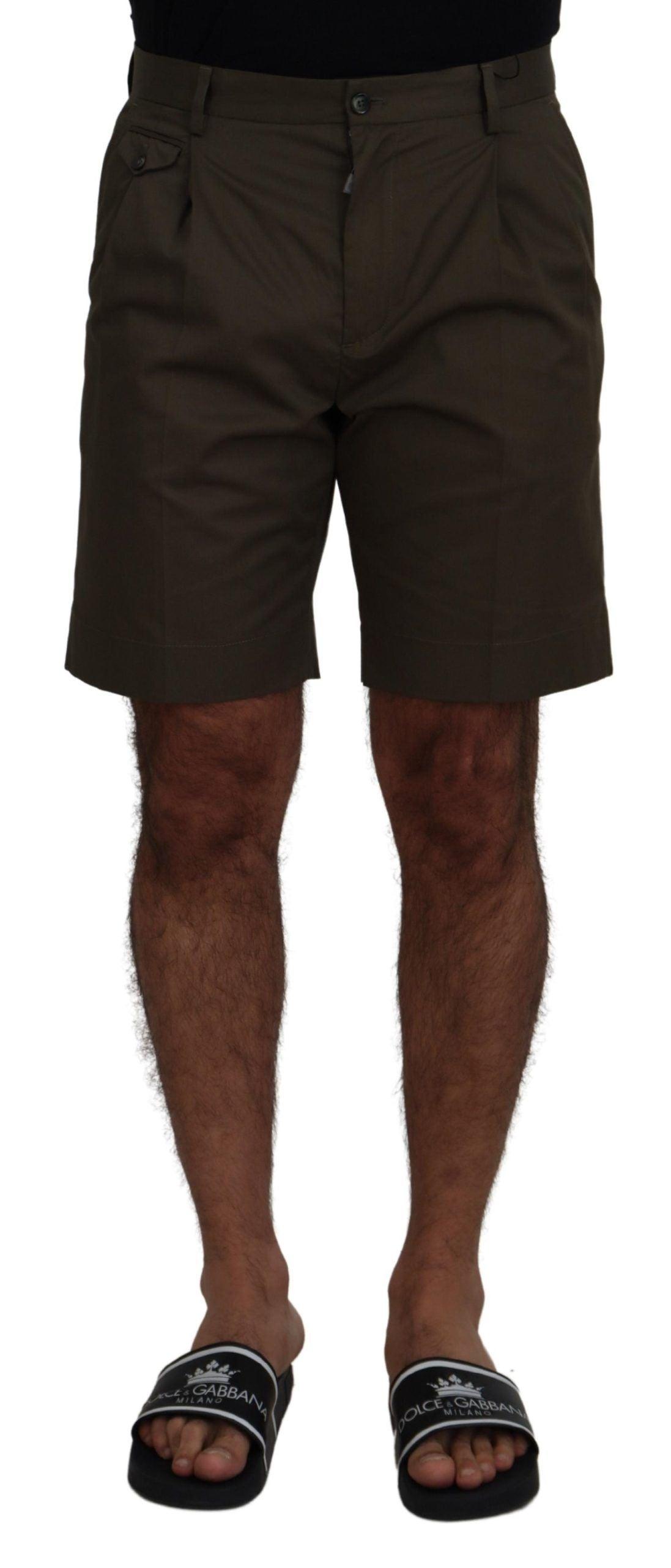 Dolce & Gabbana Elegant Green Cotton Chino Shorts - Arichezz.store