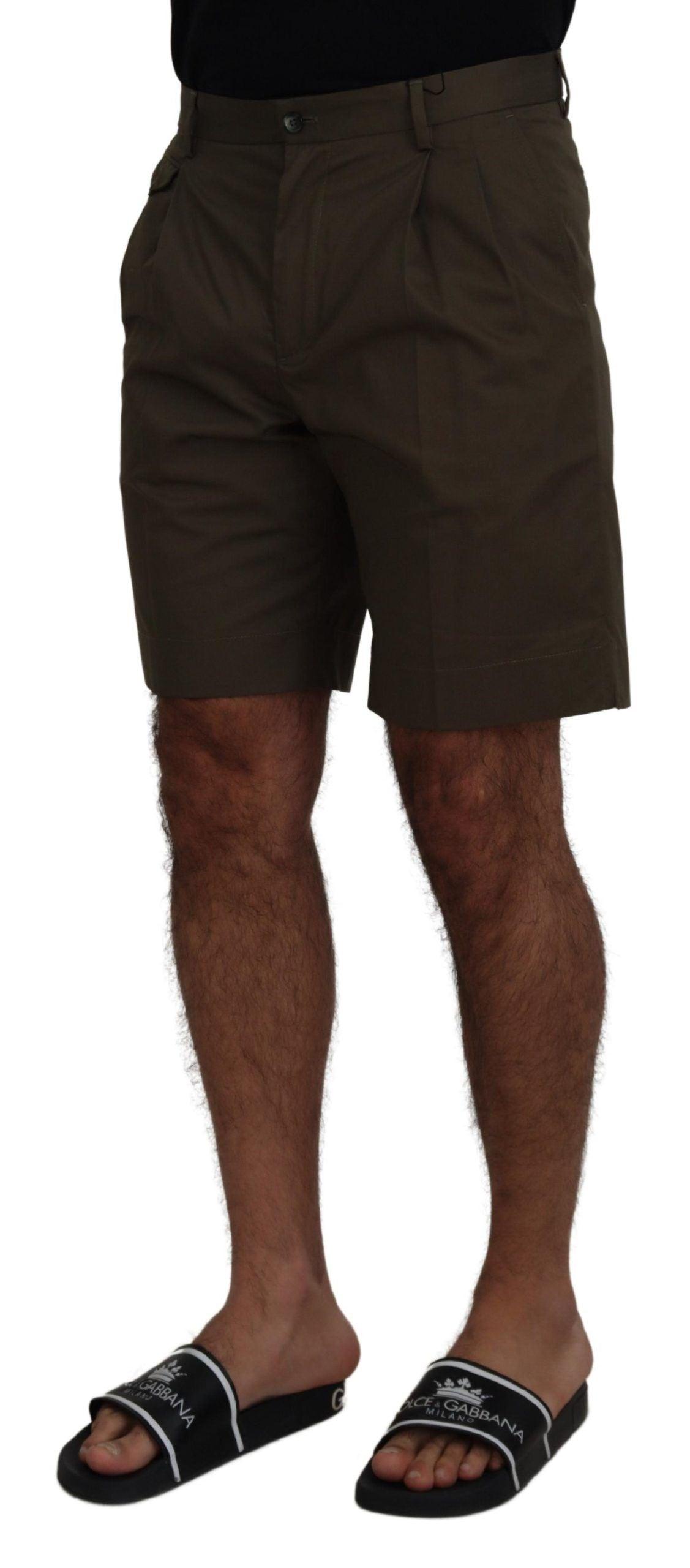 Dolce & Gabbana Elegant Green Cotton Chino Shorts - Arichezz.store