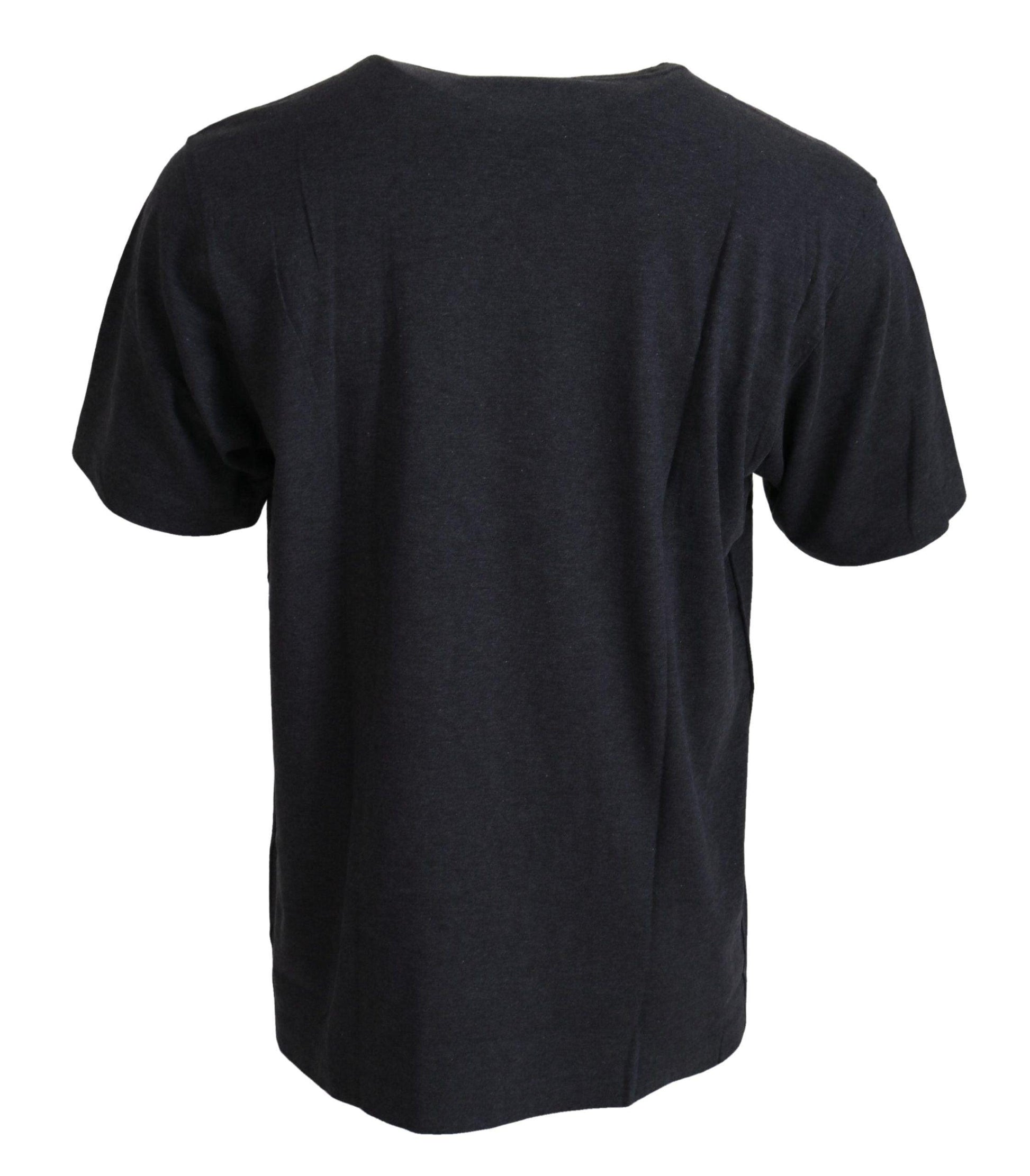 Dolce & Gabbana Elegant Gray Motive Crew Neck T-Shirt - Arichezz.store