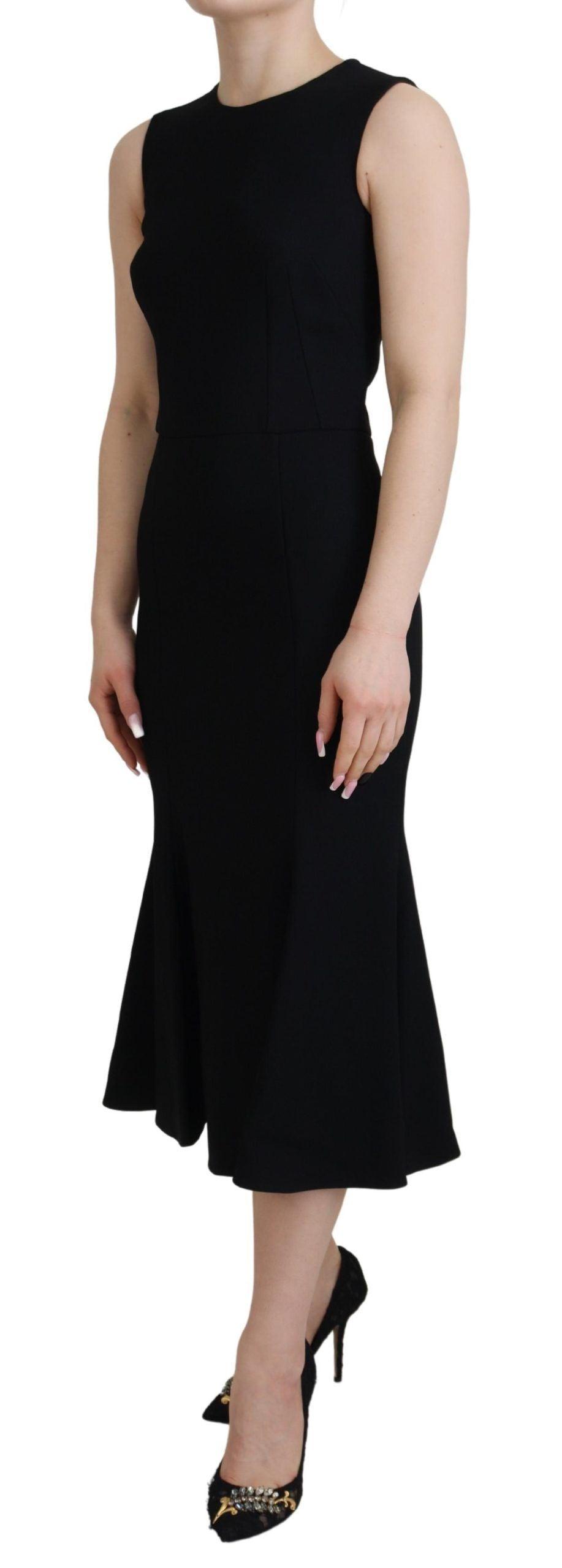 Dolce & Gabbana Elegant Fit and Flare Black Sheath Dress - Arichezz.store