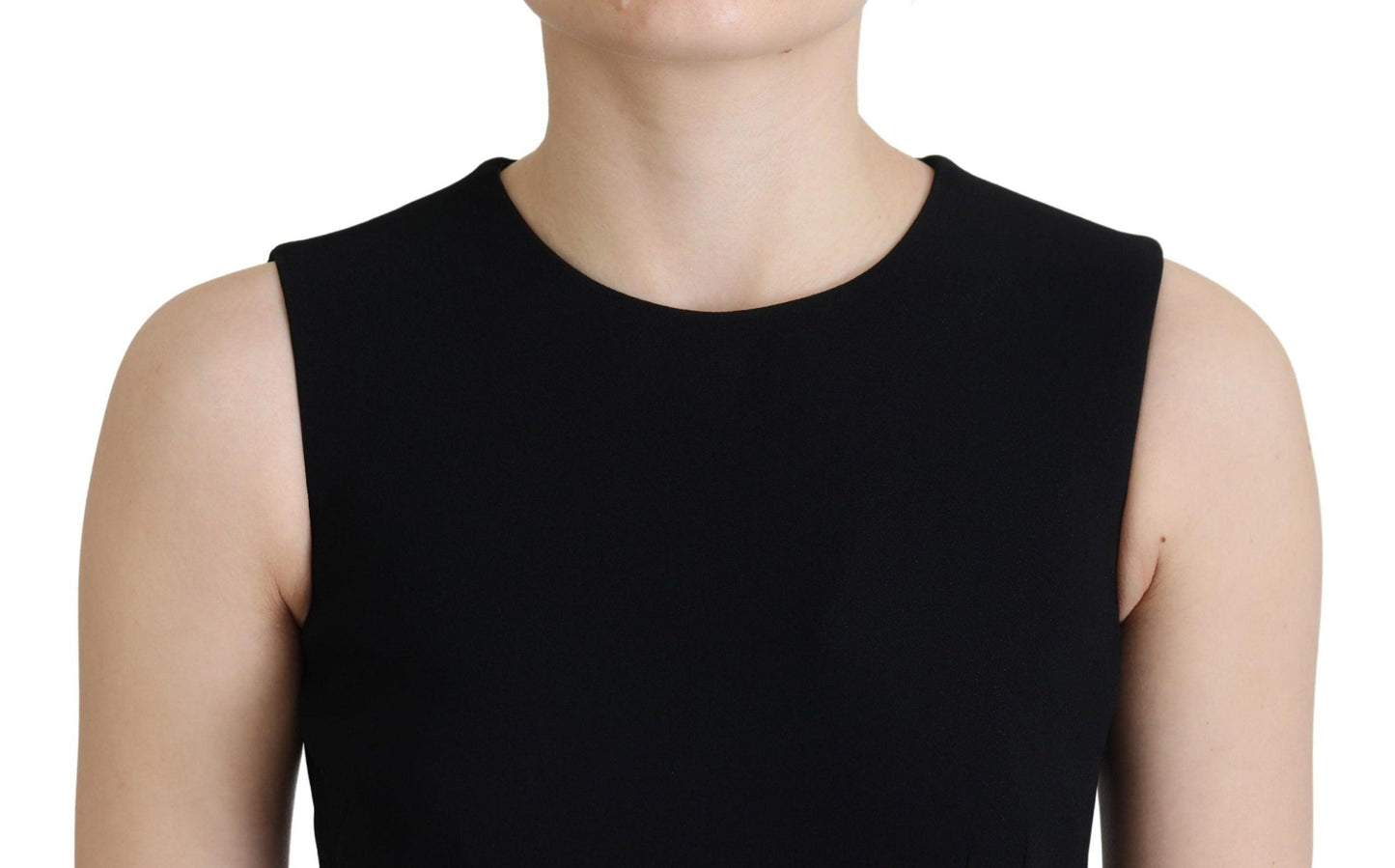 Dolce & Gabbana Elegant Fit and Flare Black Sheath Dress - Arichezz.store