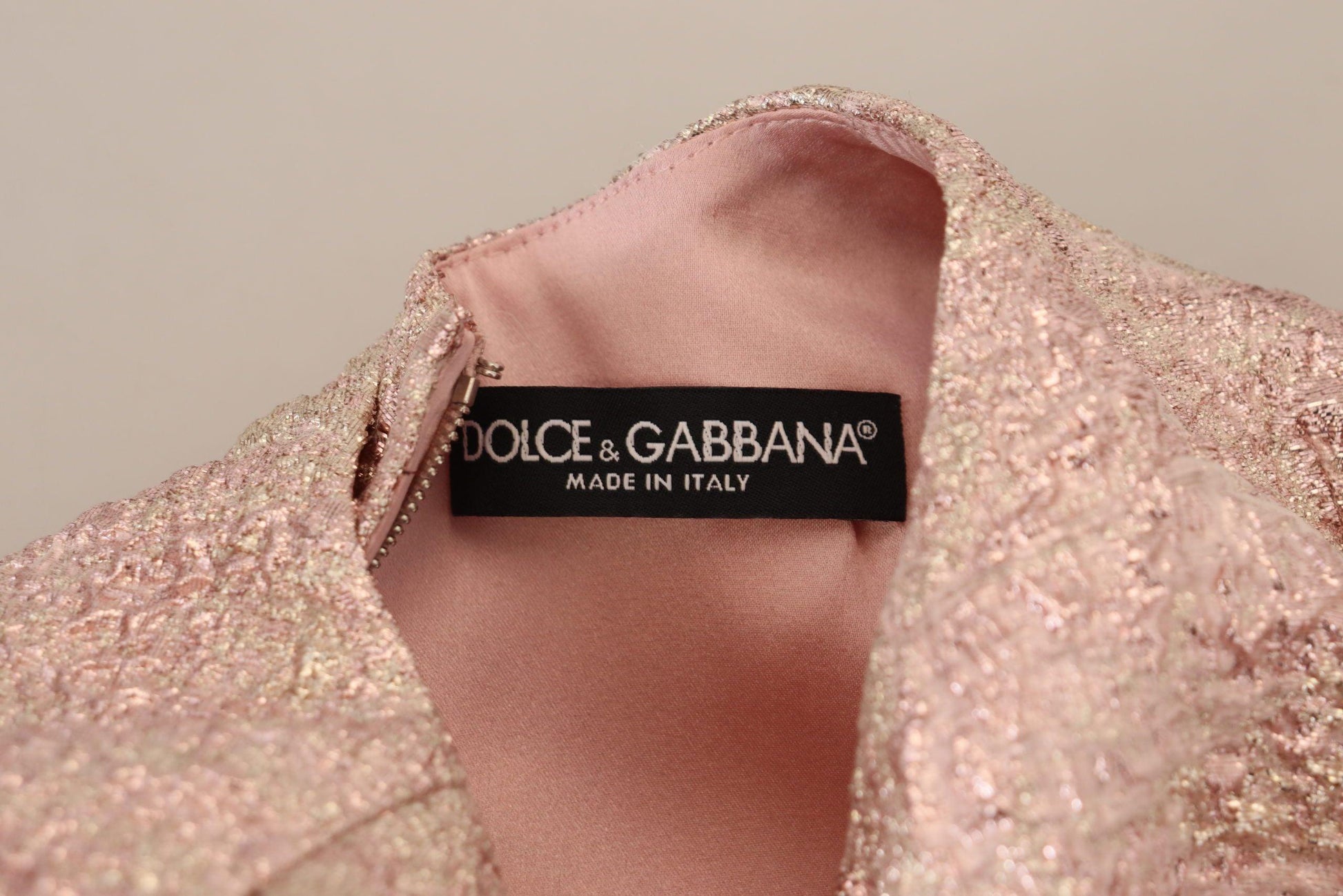 Dolce & Gabbana Elegant Pink Jacquard Midi Sheath Dress - Arichezz.store