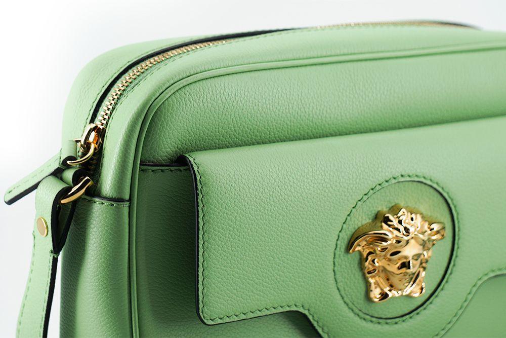 Versace Elegant Mint Green Leather Camera Case Bag - Arichezz.store