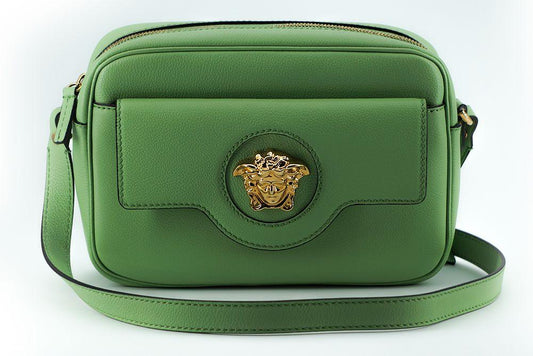 Versace Elegant Mint Green Leather Camera Case Bag - Arichezz.store