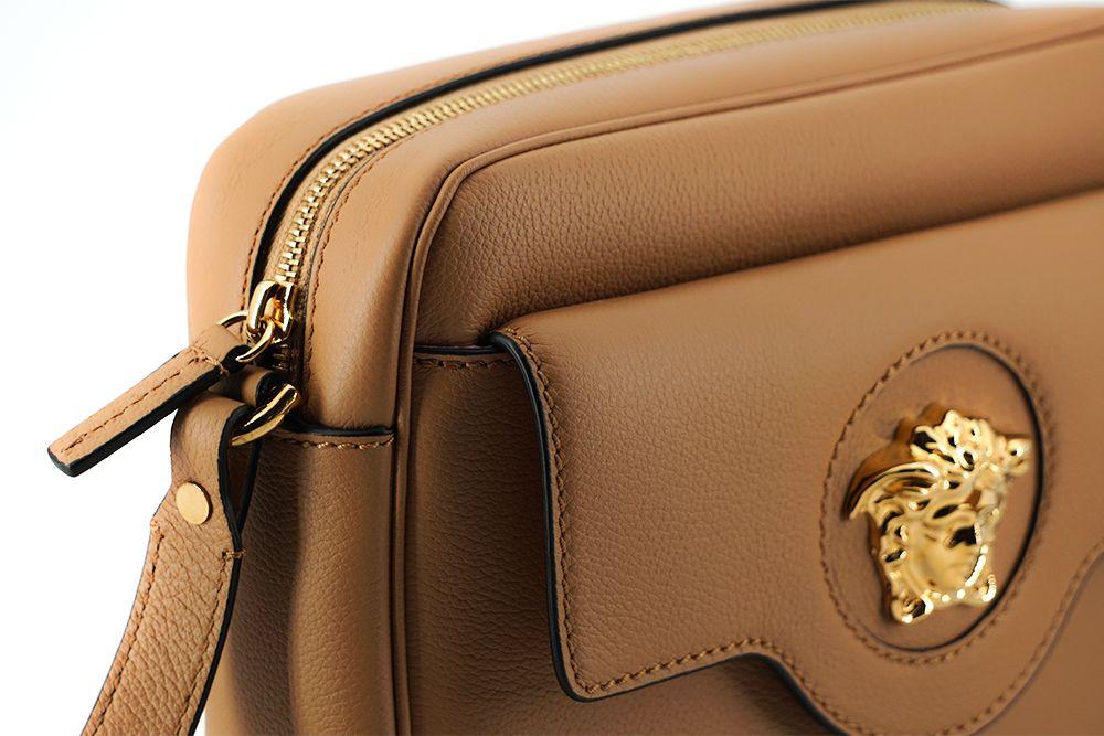 Versace Elegant Brown Leather Camera Case Shoulder Bag - Arichezz.store