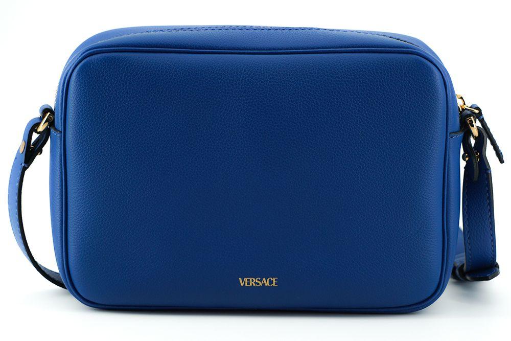 Versace Elegant Blue Calf Leather Camera Case Bag - Arichezz.store