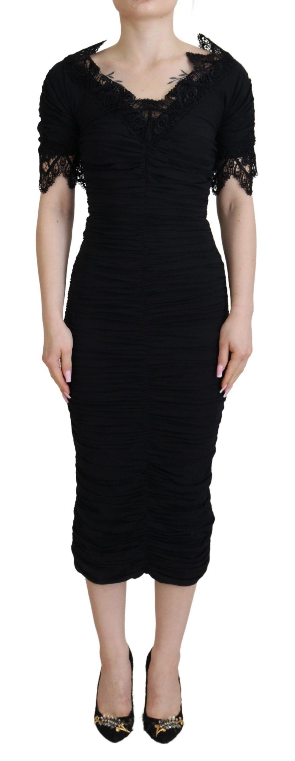 Dolce & Gabbana Elegant Sheath Short Sleeve Midi Dress - Arichezz.store